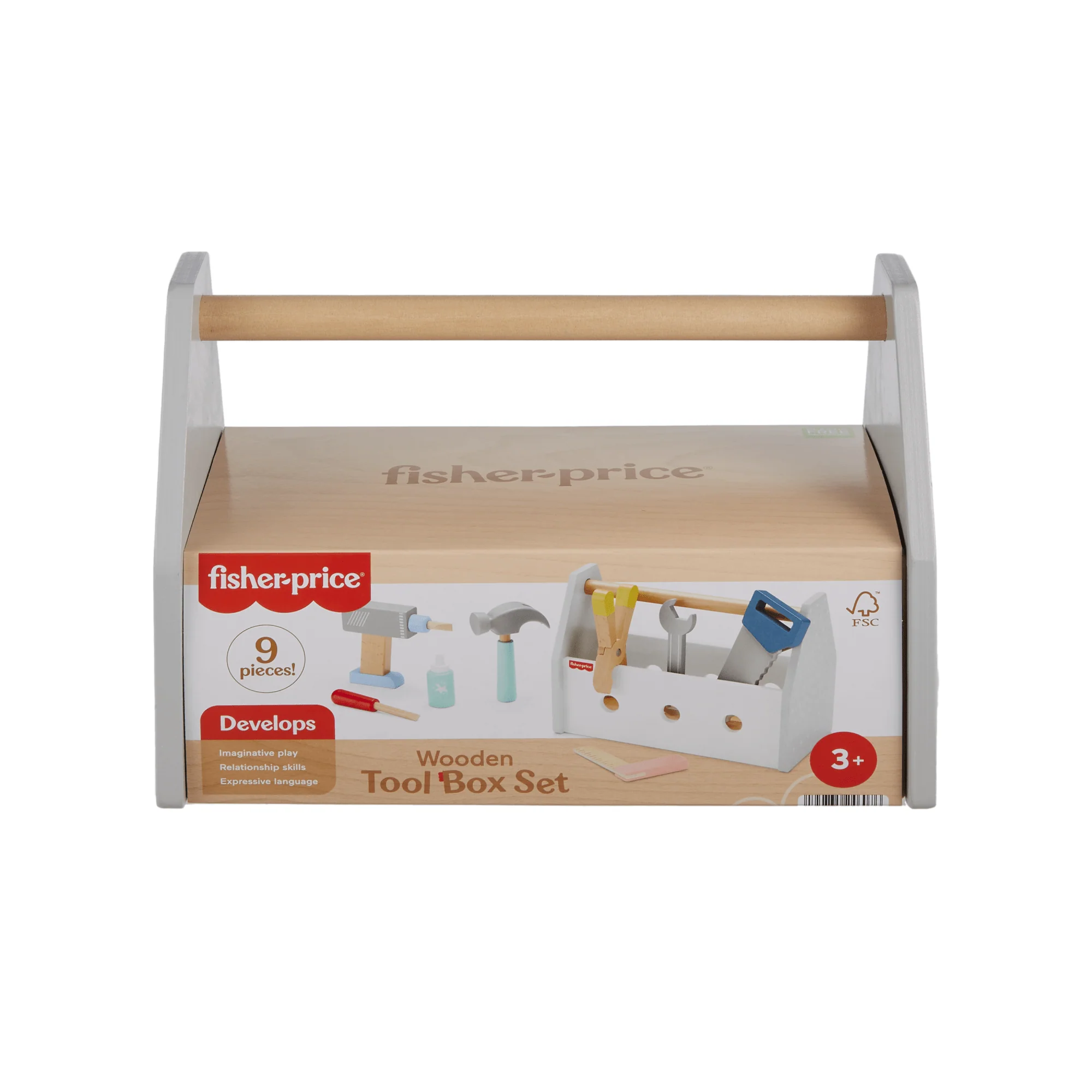 Fisher-Price Mały majsterkowicz Drewniane zabawki 9 elementów Zestaw dla dzieci 3+ - Image 6