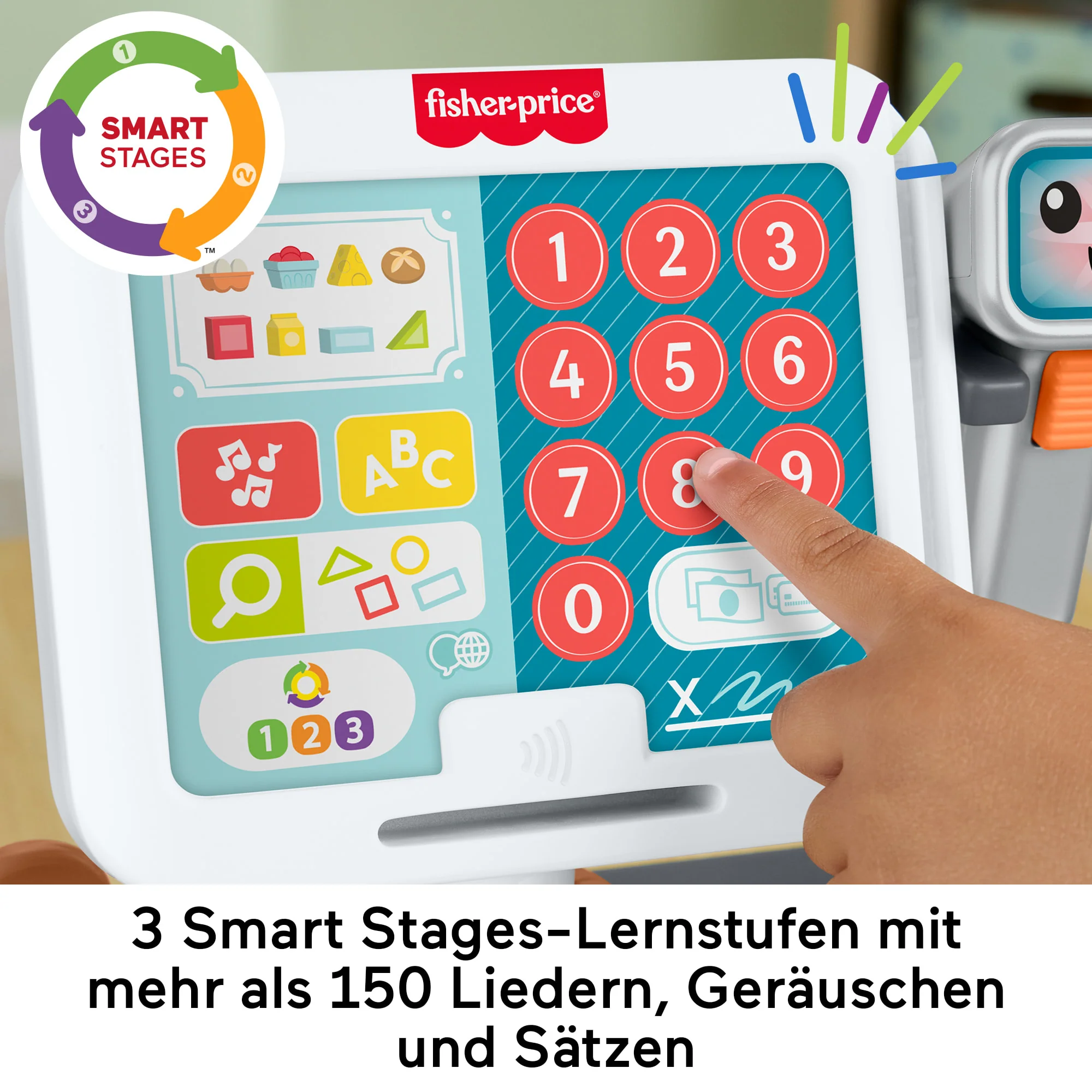 Fisher-Price Elektrisches Lernspielzeug Für Kleinkinder Lernspaß Meine Erste Spielkasse, Mehrsprachige Version - Image 4
