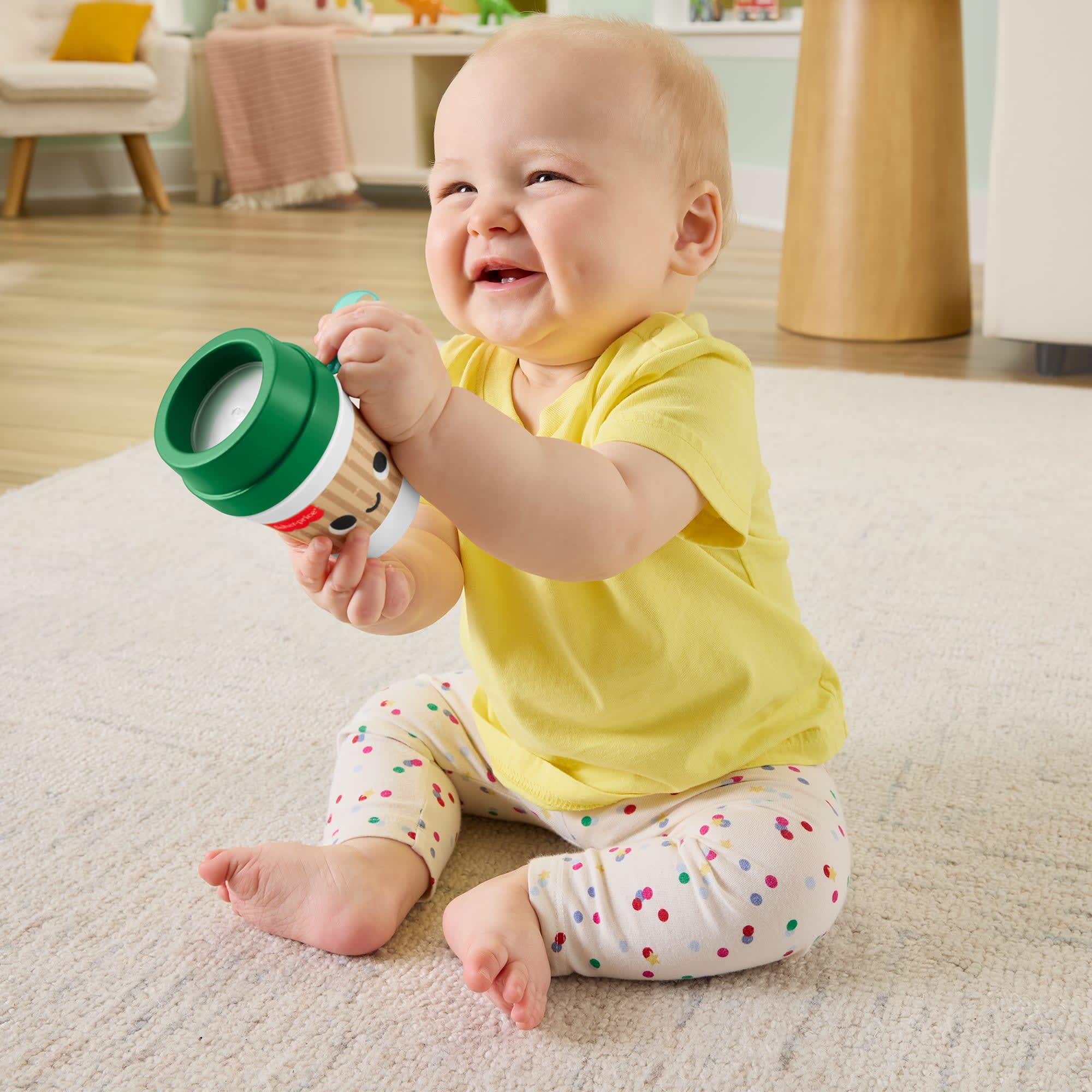 Fisher-Price Mini Me Moments Coffee Cup Teether Baby Rattle Toy For Newborn Sensory Play - Image 3