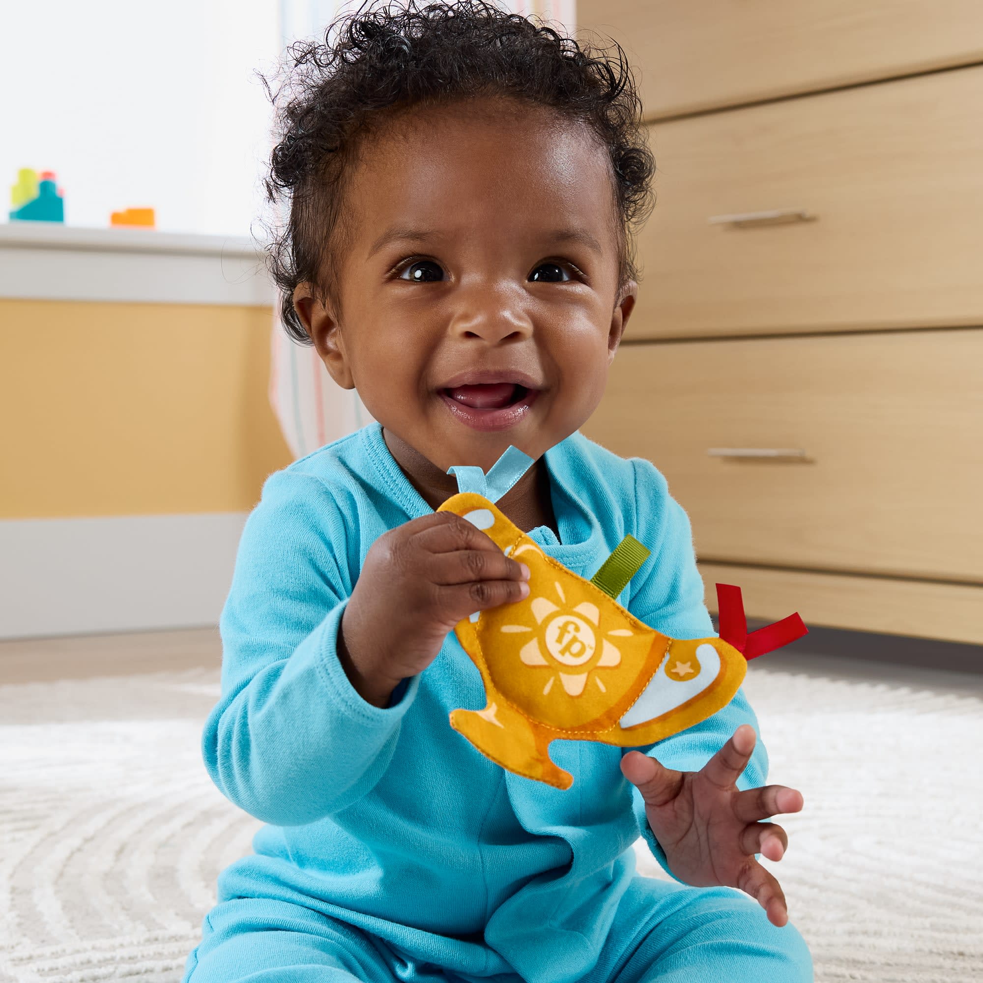 Fisher-Price Mini Me Moments Let's Goal Gift Set, 3-Piece Soccer Themed Baby Rattle & Teether Toys - Image 5