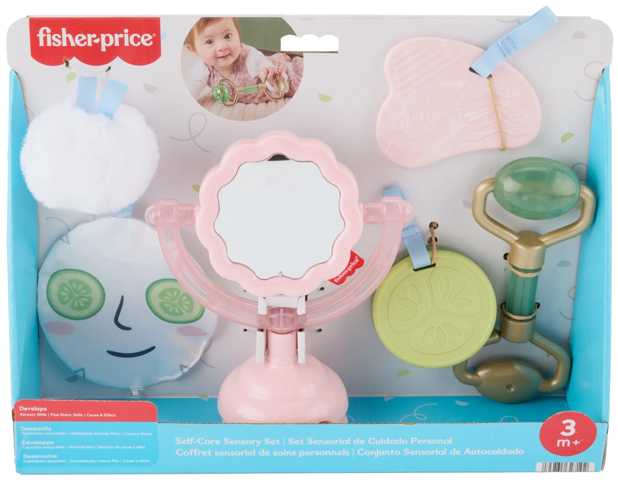 Fisher-Price Mini Me Moments Self-Care Sensory Set, 6-Piece Baby Rattle & Teether Toys - Image 6