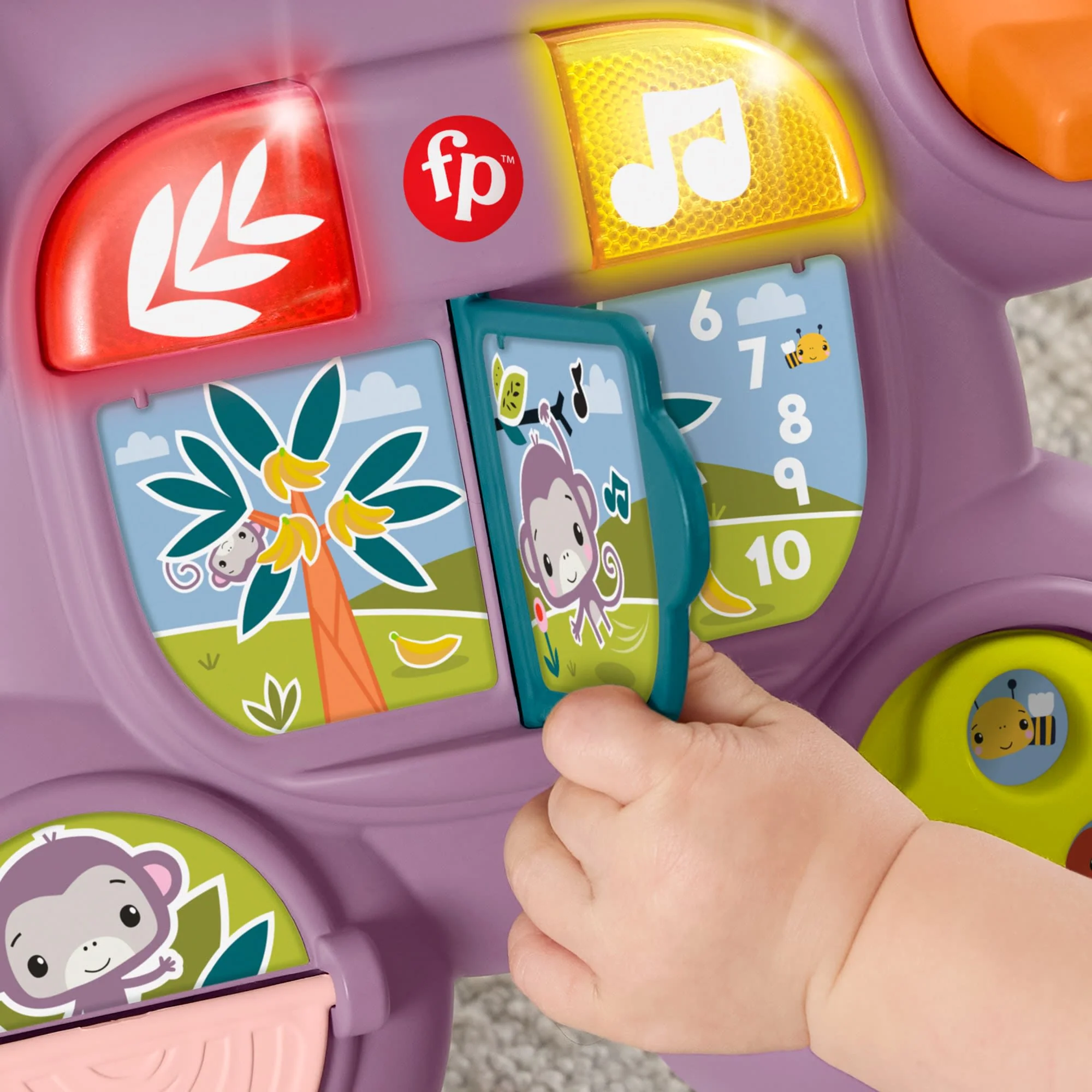 Fisher-Price-Mon Trotteur Singe Violet-Musique, Lumières Et Activités - Image 5