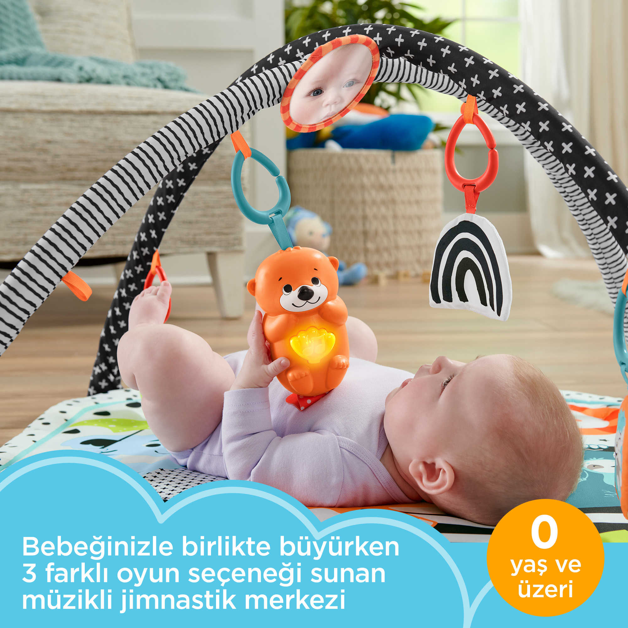 Fisher-Price® Neşeli Hayvanlar 3'ü 1 Arada Jimnastik Merkezi - Image 2