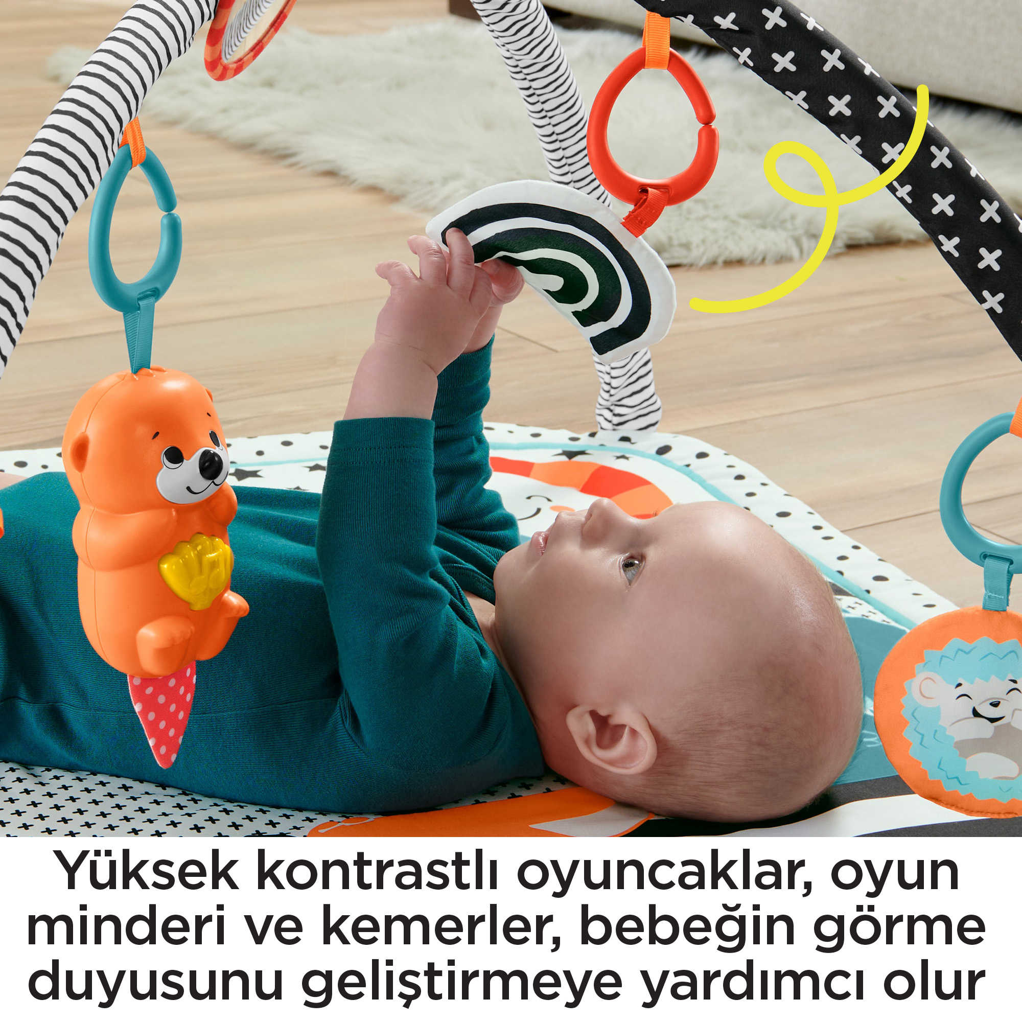 Fisher-Price® Neşeli Hayvanlar 3'ü 1 Arada Jimnastik Merkezi - Image 4