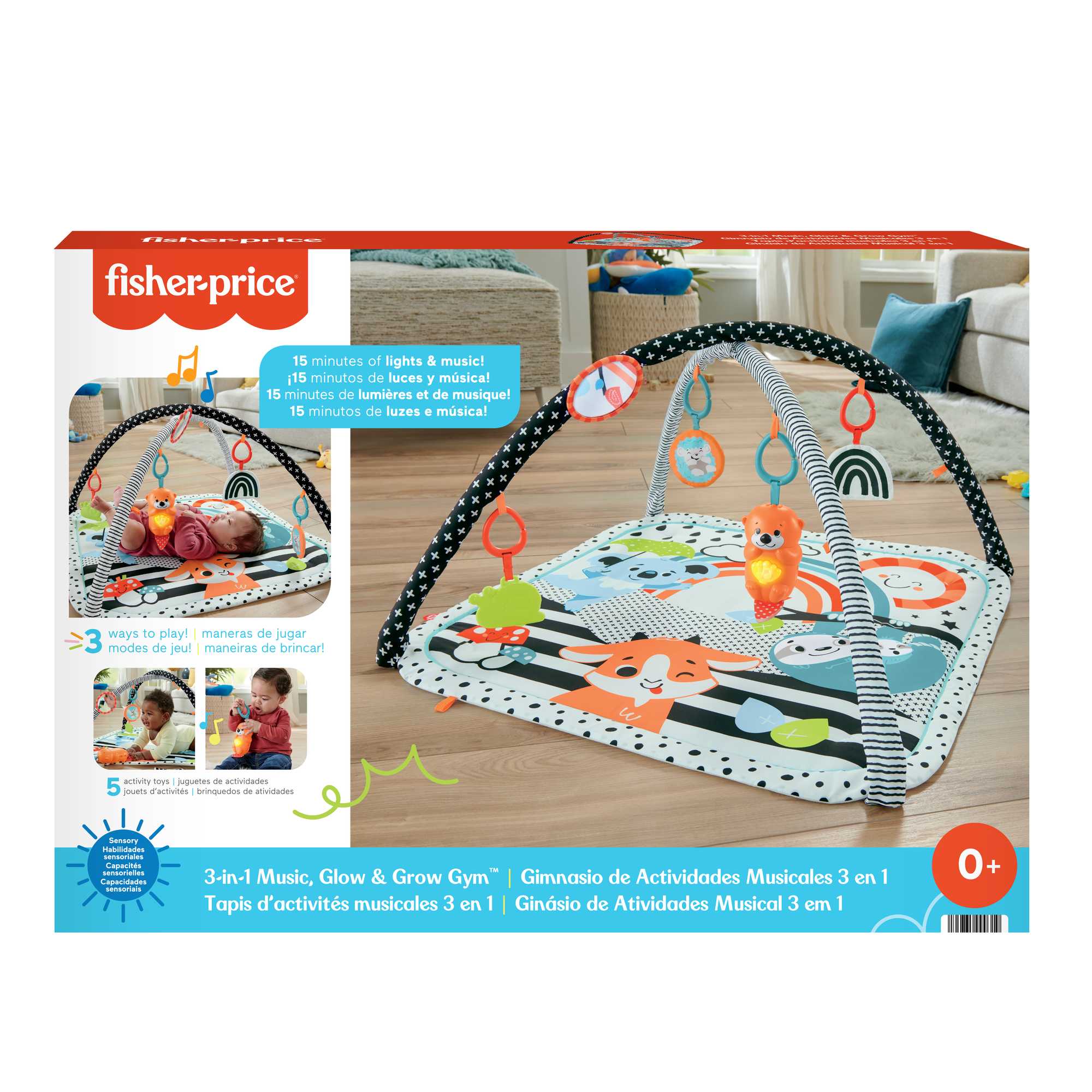Fisher-Price® Neşeli Hayvanlar 3'ü 1 Arada Jimnastik Merkezi - Image 6