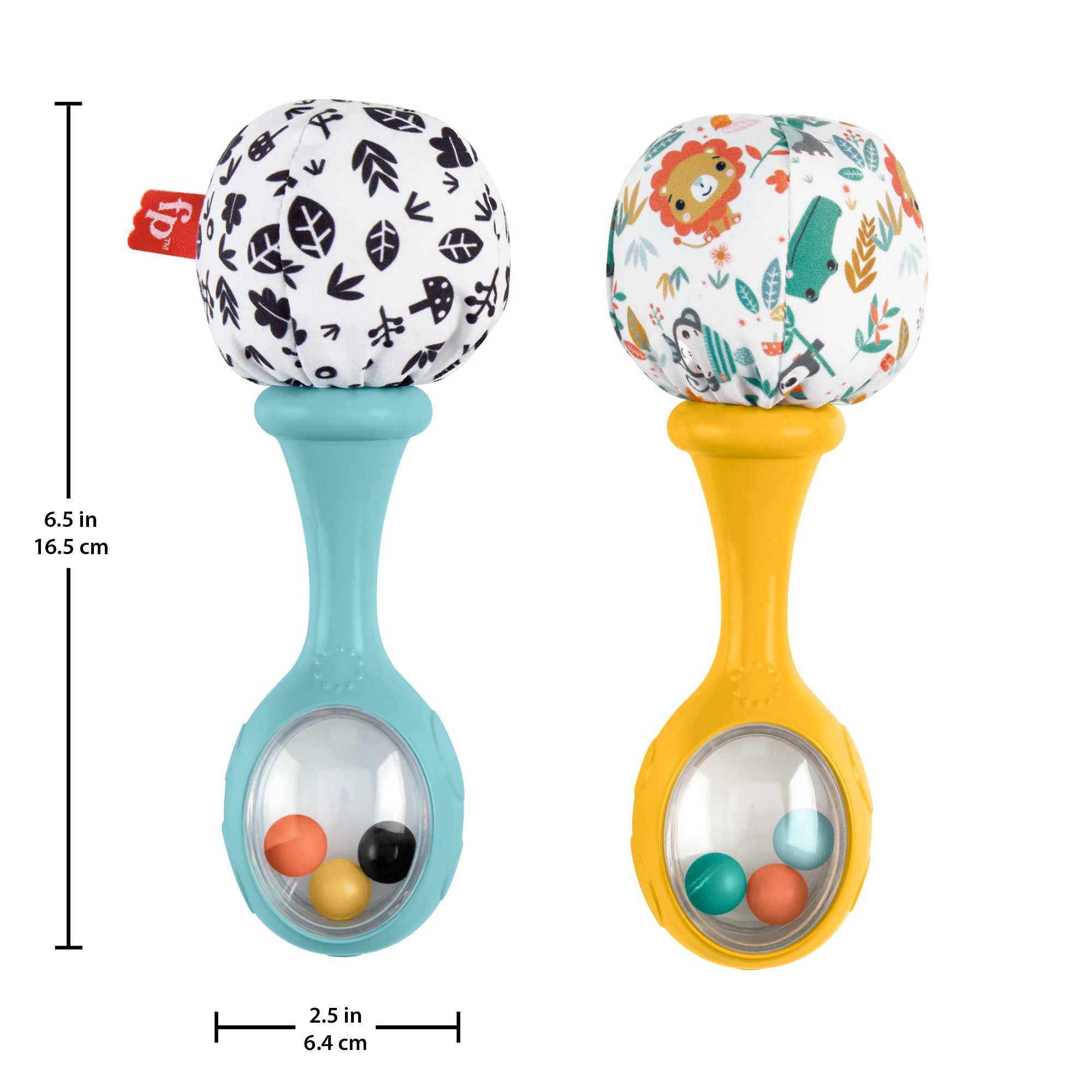 Fisher-Price Neşeli Marakas Oyuncak, 3 Ay Ve Üzeri Bebekler Için 2'Li Set, Yüksek Kontrastlı Renkler - Image 5