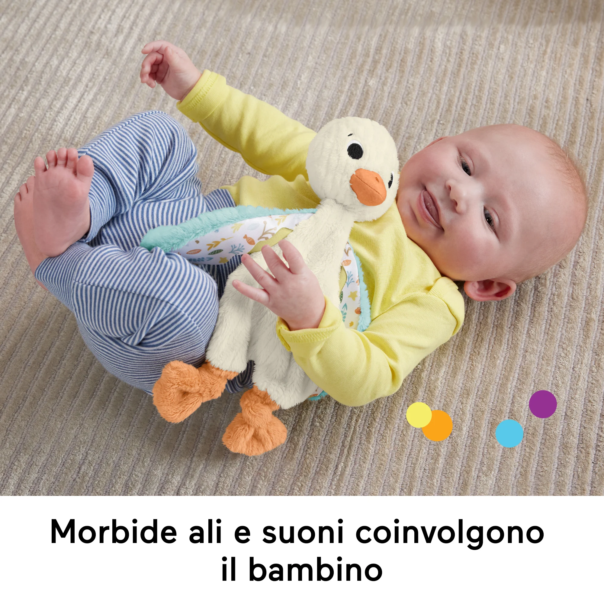 Fisher Price Oca Tante Coccole, Giocattolo Sensoriale Per Neonati, Morbido Peluche Con Sonaglino, Lavabile in Lavatrice - Image 3
