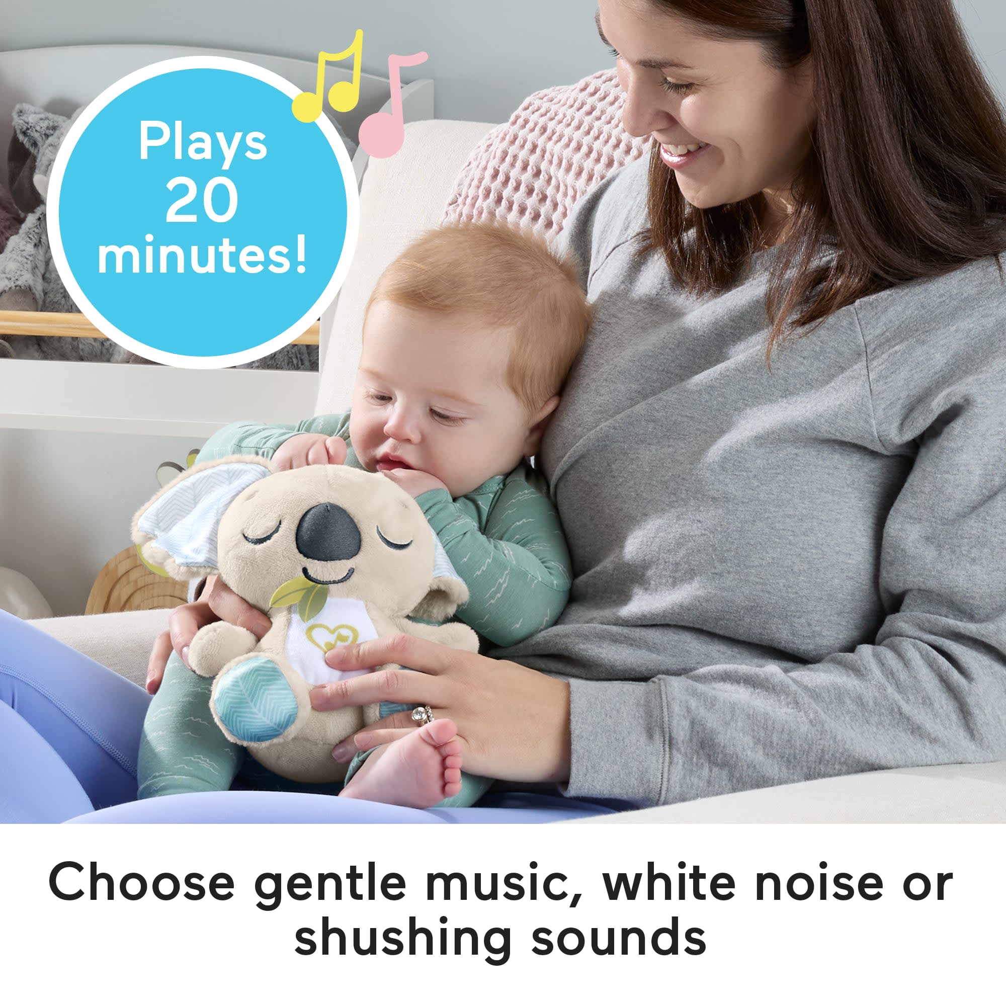 Fisher-Price On-The-Go Koala Soother Toy, Plush Portable Sound Machine For Newborns - Image 3