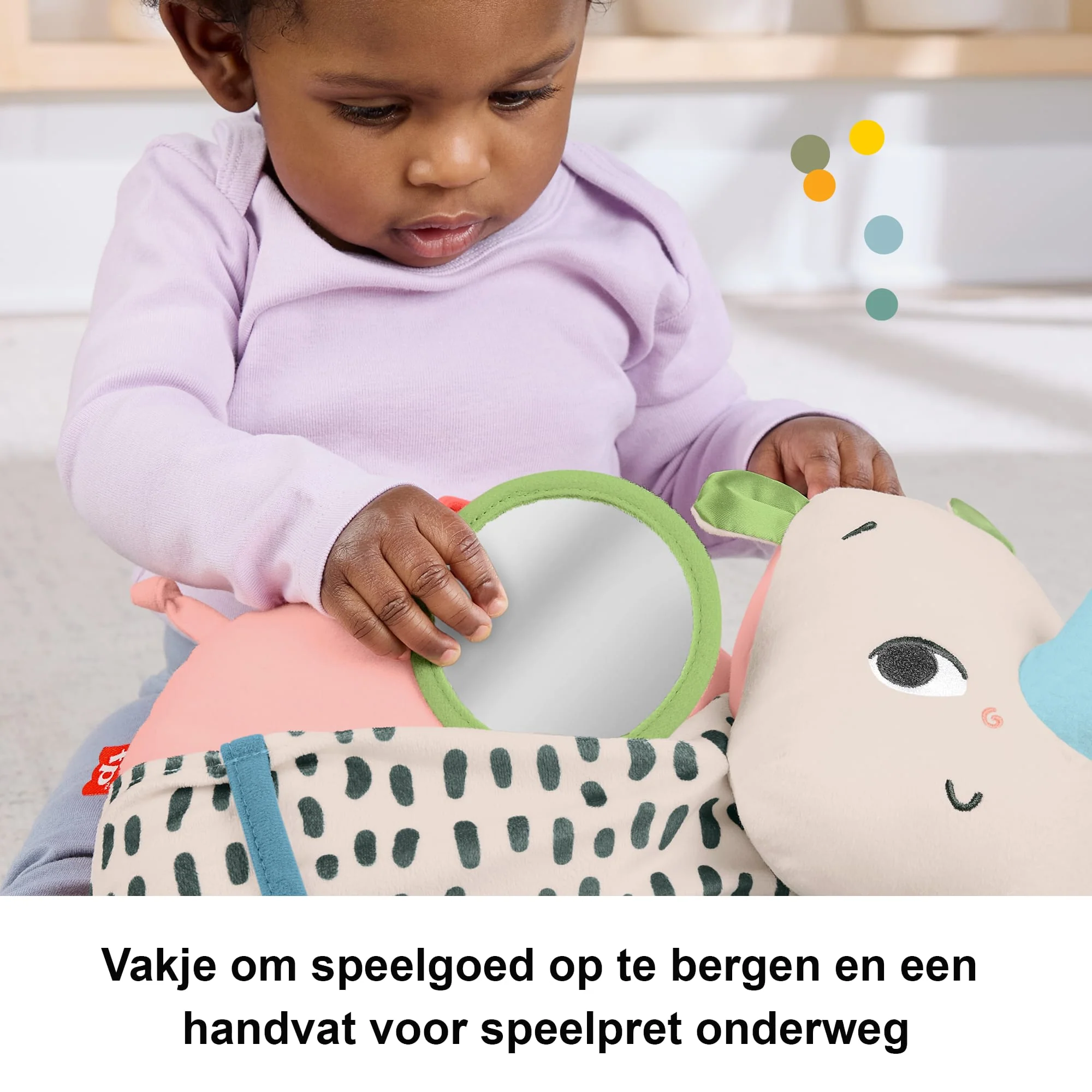 Fisher-Price Planet Friends Op De Buik Spelen Wandelende Neushoorn, Knuffel, Zintuiglijk Speelgoed Voor Pasgeboren Baby's - Image 4
