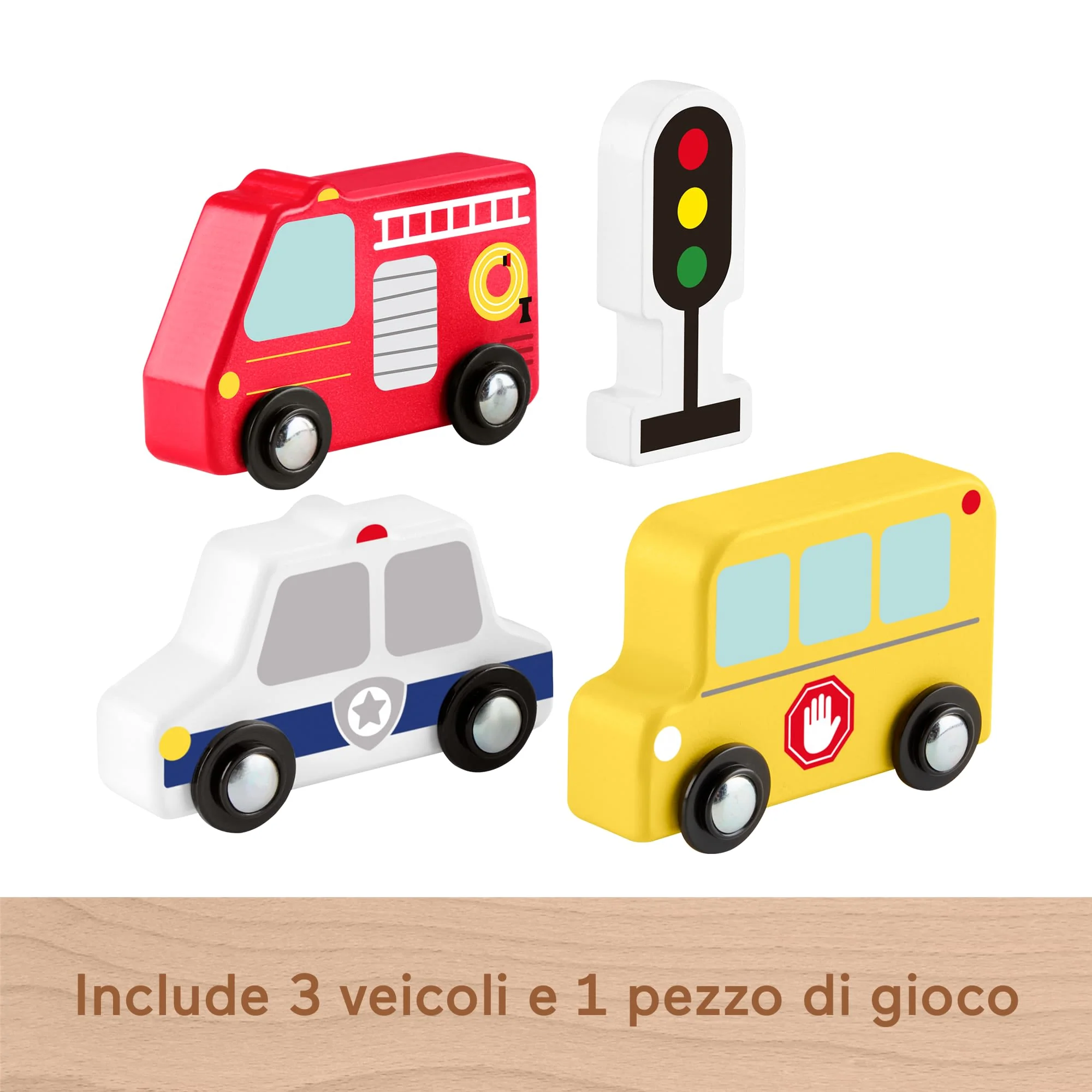 Pacchetto Di Veicoli in Legno Di Fisher-Price, Giocattoli A Spinta Per Il Gioco Di Finzione, 4 Pezzi in Legno; Per Bambini Piccoli - Image 5