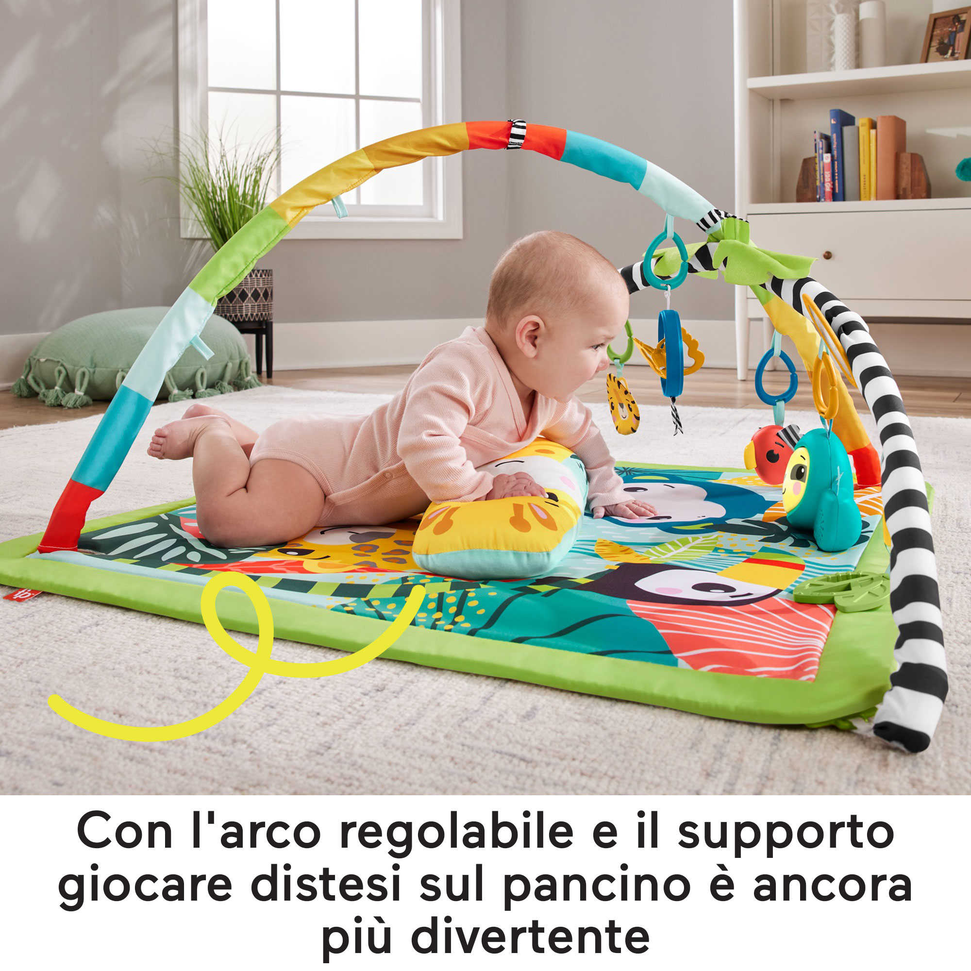 Fisher-Price Palestrina 5 Sensi Nella Foresta 3 in 1, Con Cuscino Di Supporto E 6 Giocattoli Per Neonati E Bambini Piccoli - Image 3