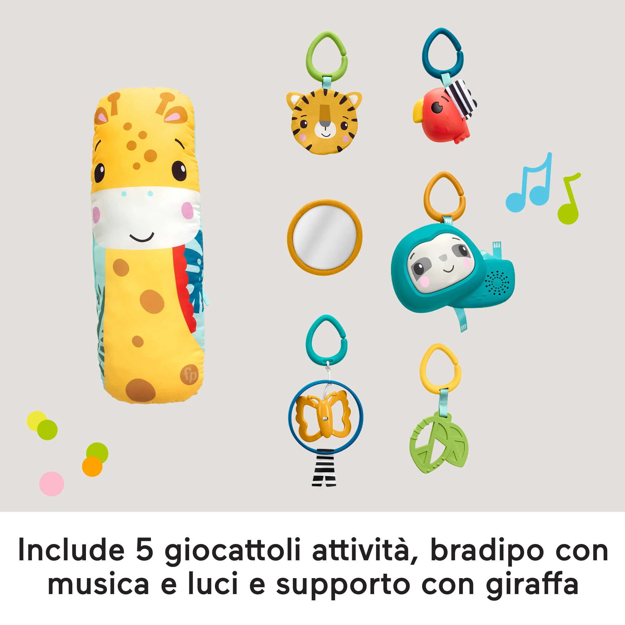 Fisher-Price Palestrina 5 Sensi Nella Foresta 3 in 1, Con Cuscino Di Supporto E 6 Giocattoli Per Neonati E Bambini Piccoli - Image 5