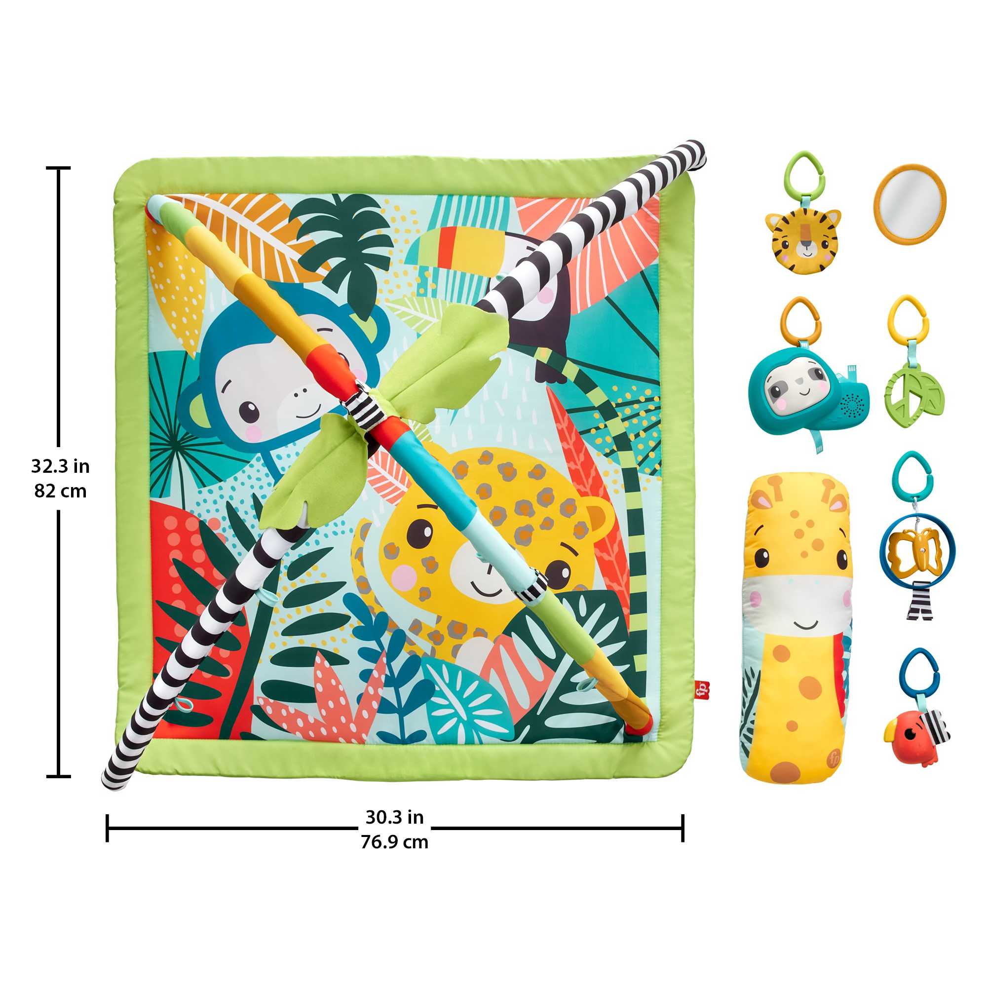 Fisher-Price Palestrina 5 Sensi Nella Foresta 3 in 1, Con Cuscino Di Supporto E 6 Giocattoli Per Neonati E Bambini Piccoli - Image 7