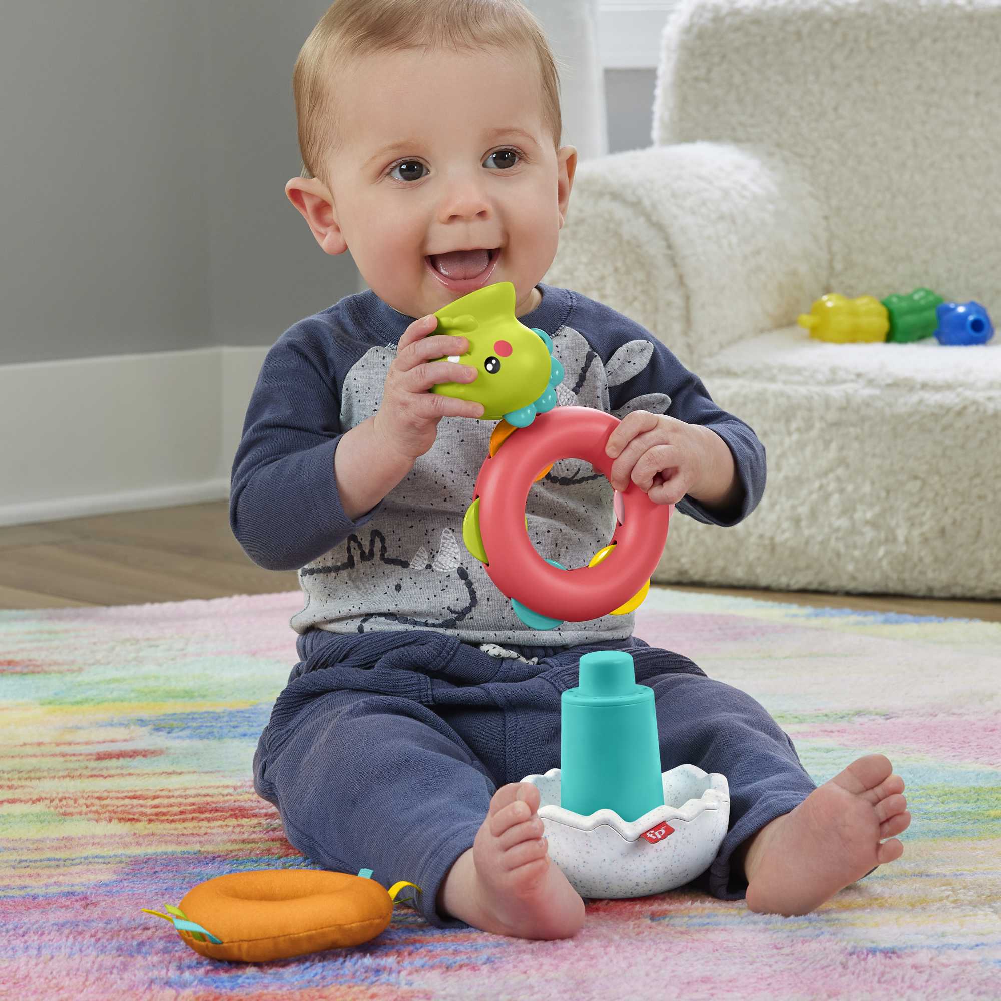 Fisher-Price Paradise Pals Wobble & Stack Dino - Image 3
