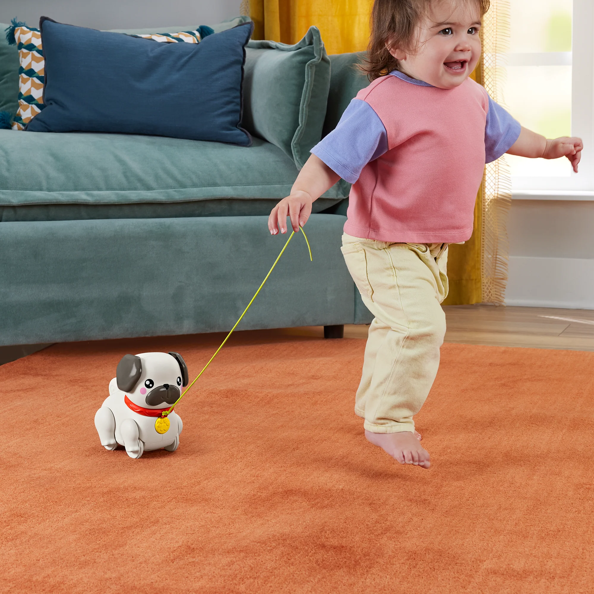 Fisher-Price FP Pets Spacerowy Mopsik Piesek Zabawka Dla Dzieci Zachęcająca Do Chodzenia Prezent Na Roczek - Image 2