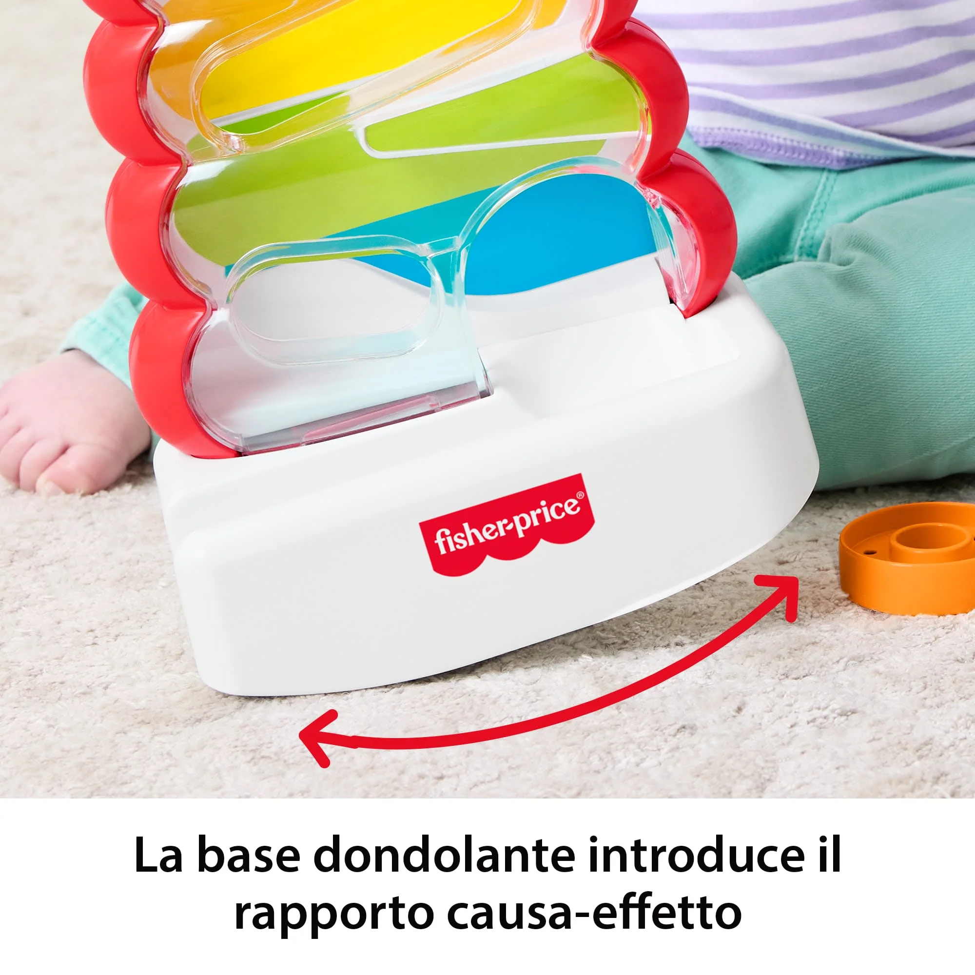 Fisher-Price Piramide 5 Anelli, Attività Con 5 Monete Per Lo Sviluppo Di Bambini E Neonati - Image 4