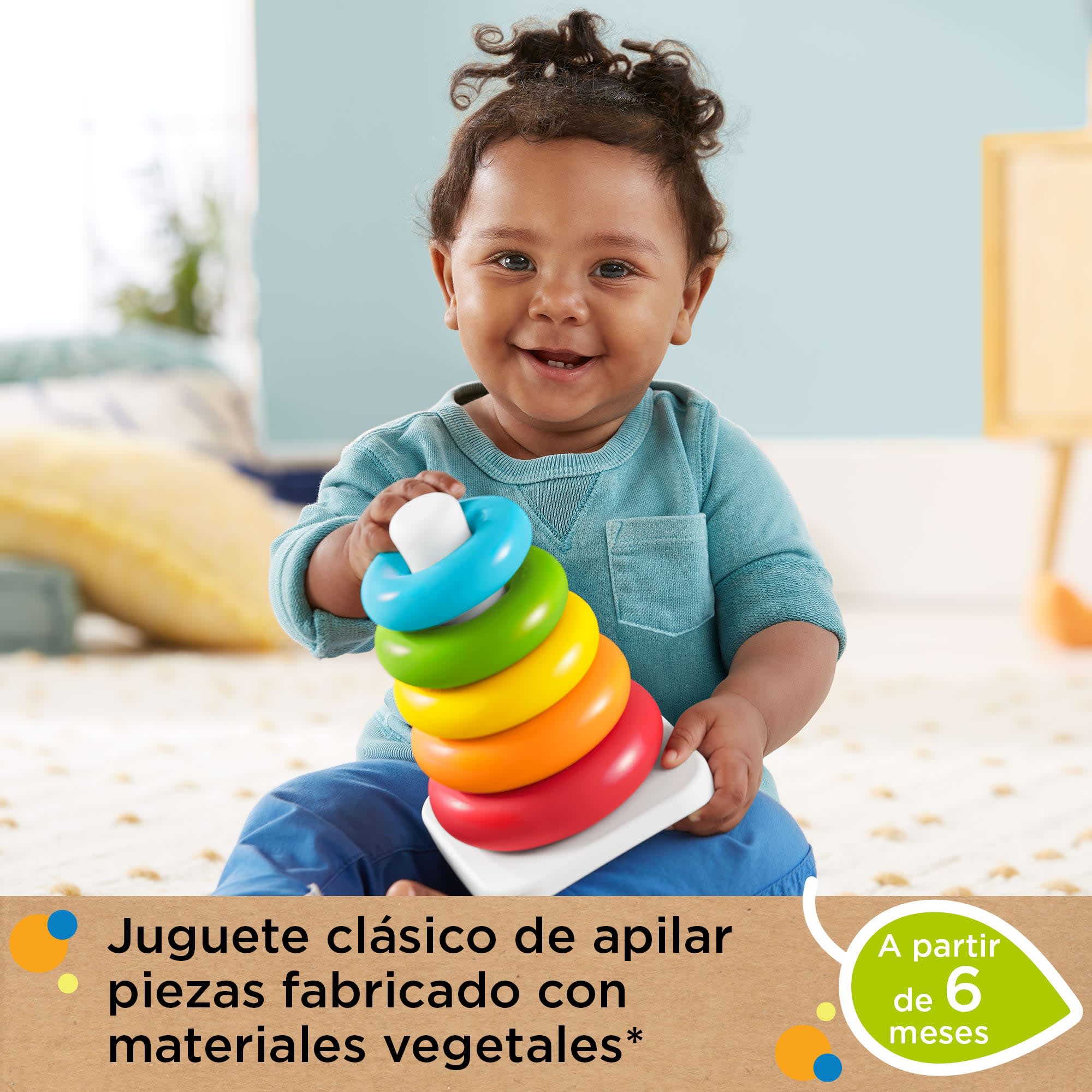 Juguete Para Bebés Pirámide Balanceante De Fisher-Price, Juguete De Apilar Aros Fabricado Con Materiales De Origen Vegetal, Para Bebés, Niñas Y Niños Pequeños - Image 2