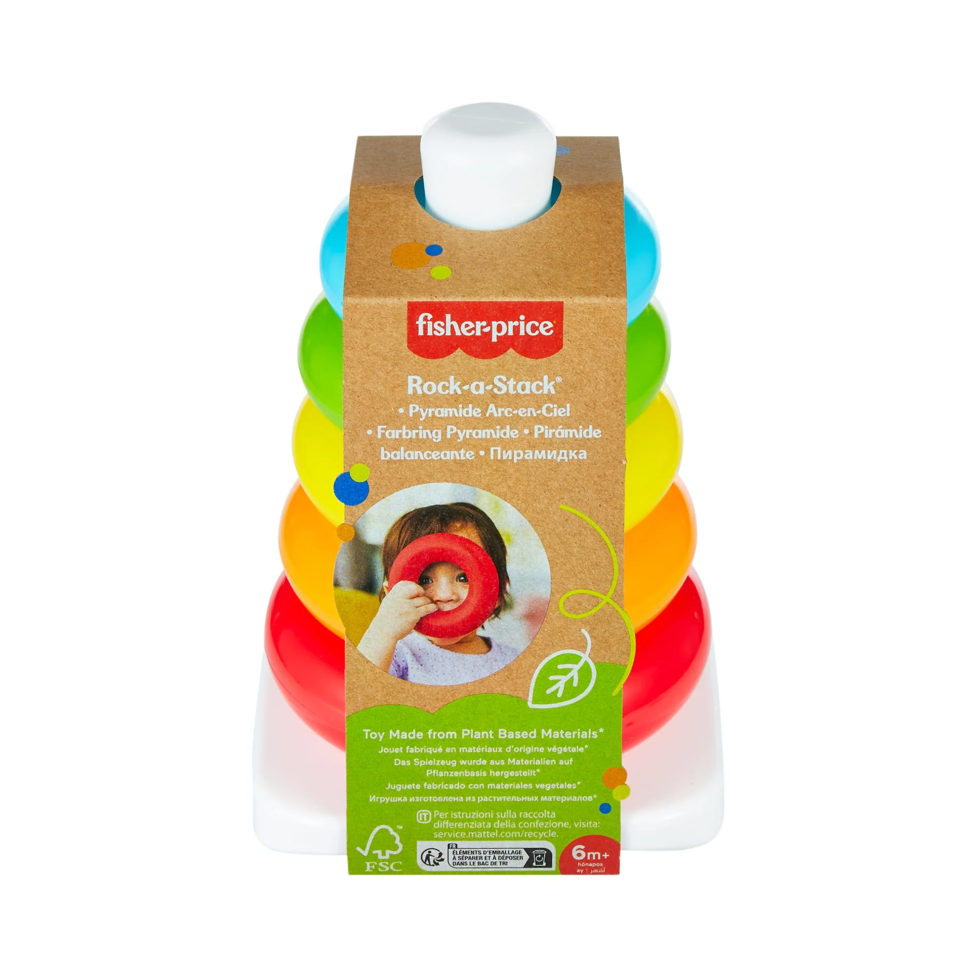 Juguete Para Bebés Pirámide Balanceante De Fisher-Price, Juguete De Apilar Aros Fabricado Con Materiales De Origen Vegetal, Para Bebés, Niñas Y Niños Pequeños - Image 6