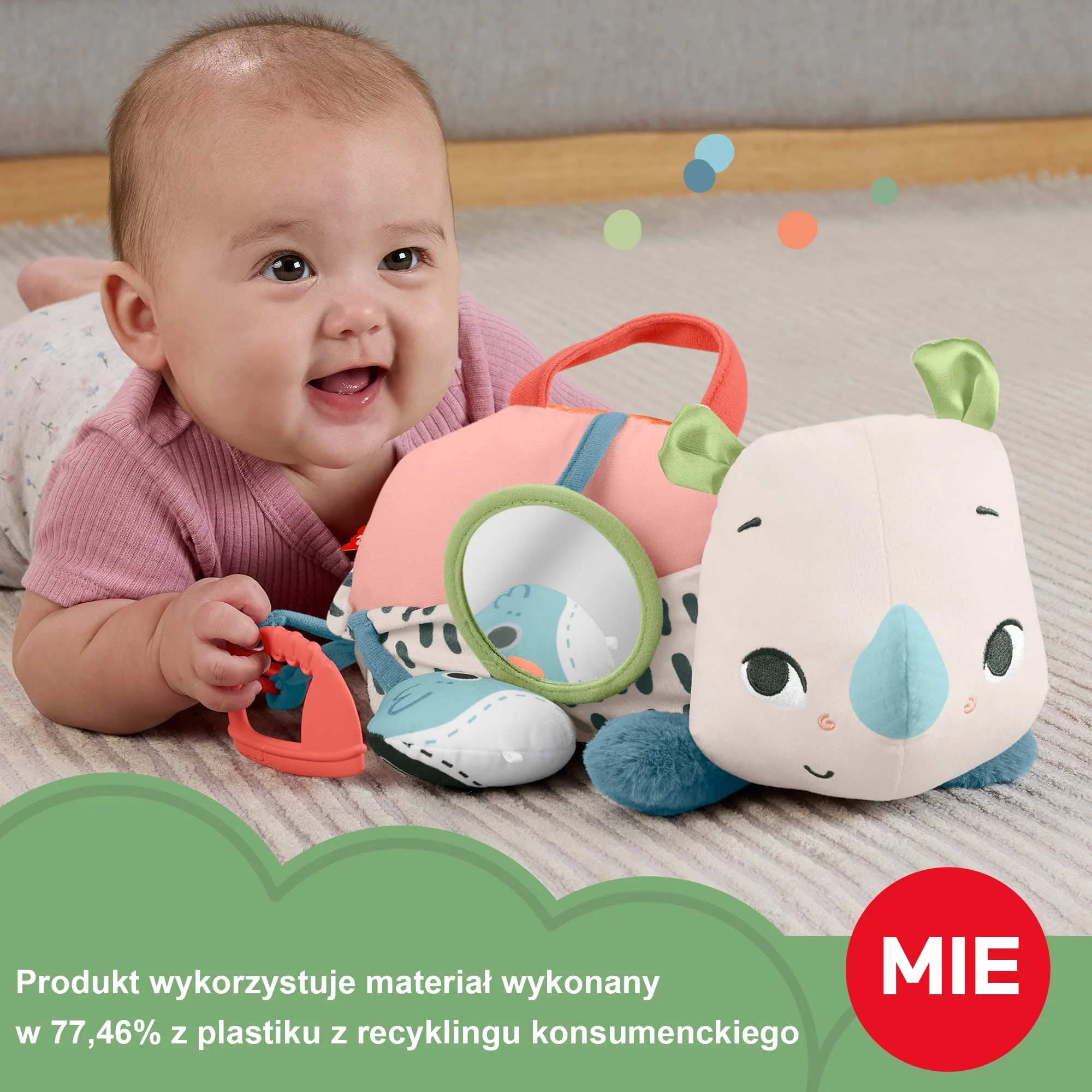 Fisher-Price Nosorożec aktywizujący Zabawka sensoryczna dla niemowląt 0+ - Image 2