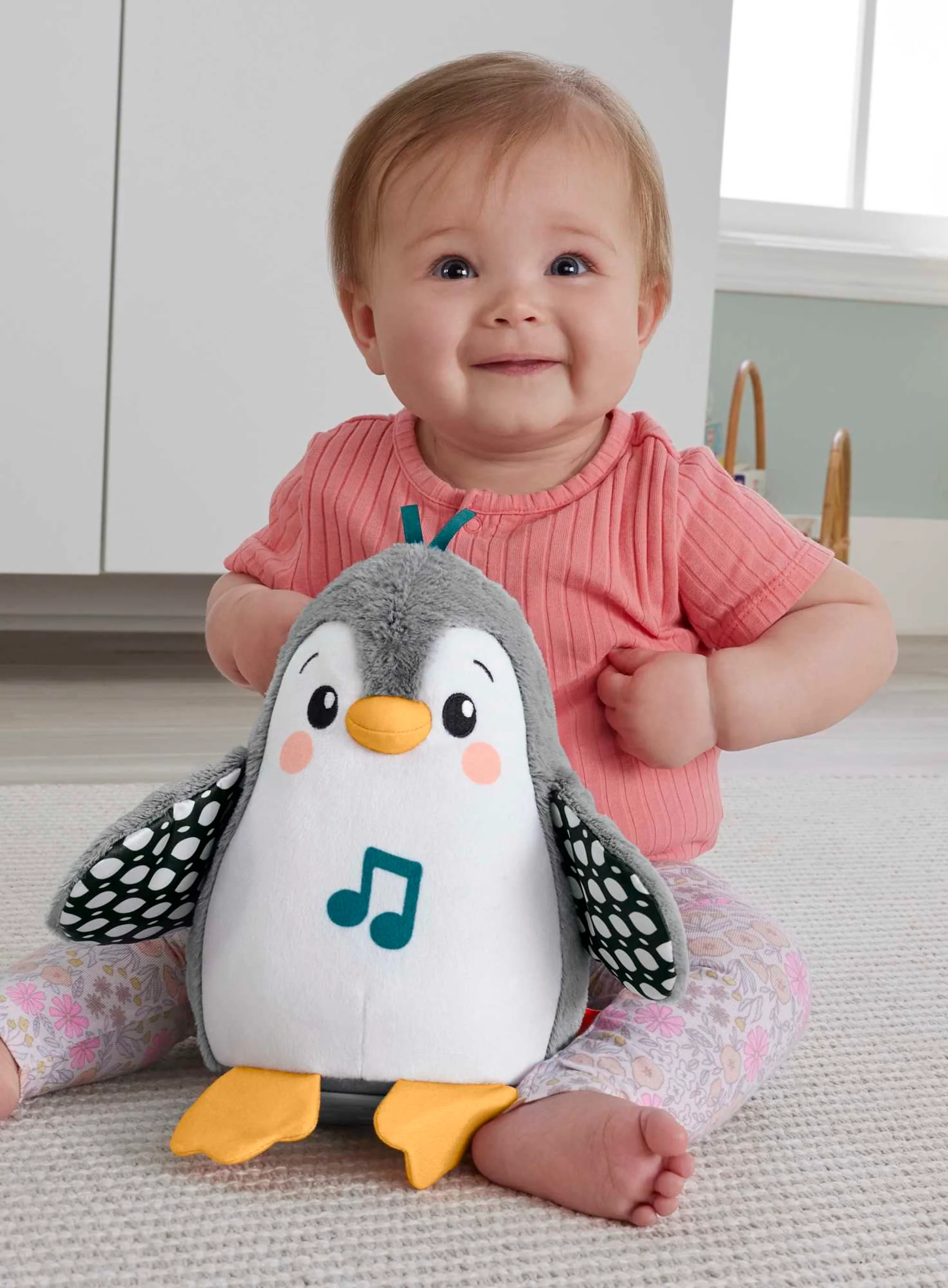 Fisher-Price Knuffelspeelgoed Voor Op De Buik Spelen, Wapper En Wiebel Pinguïn, Muzikaal Speelgoed Voor Baby'S - Image 3