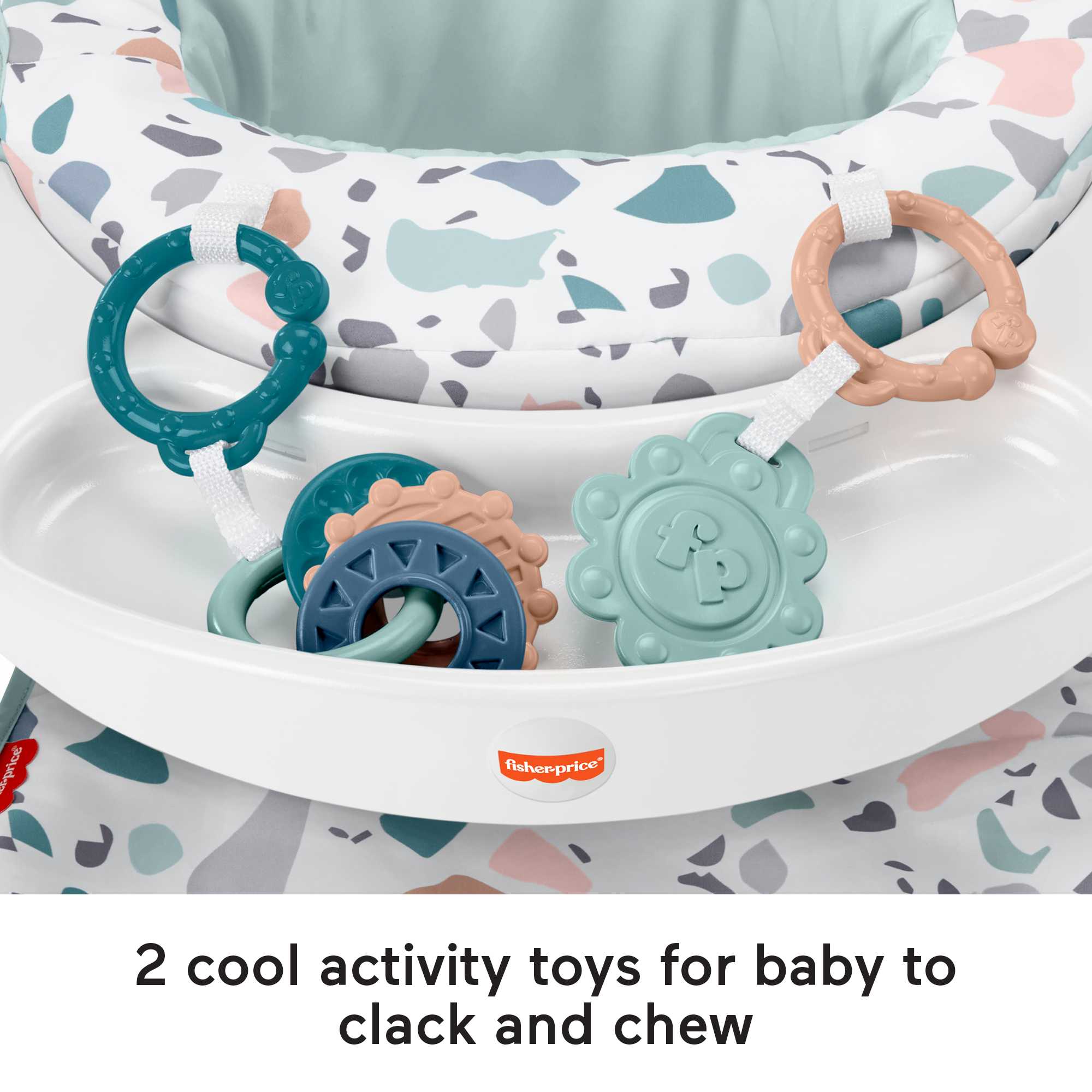 Fisher-Price Portable Baby Chair with Toys, Sit-Me-Up Baby Seat, Pacific Pebble - Image 3