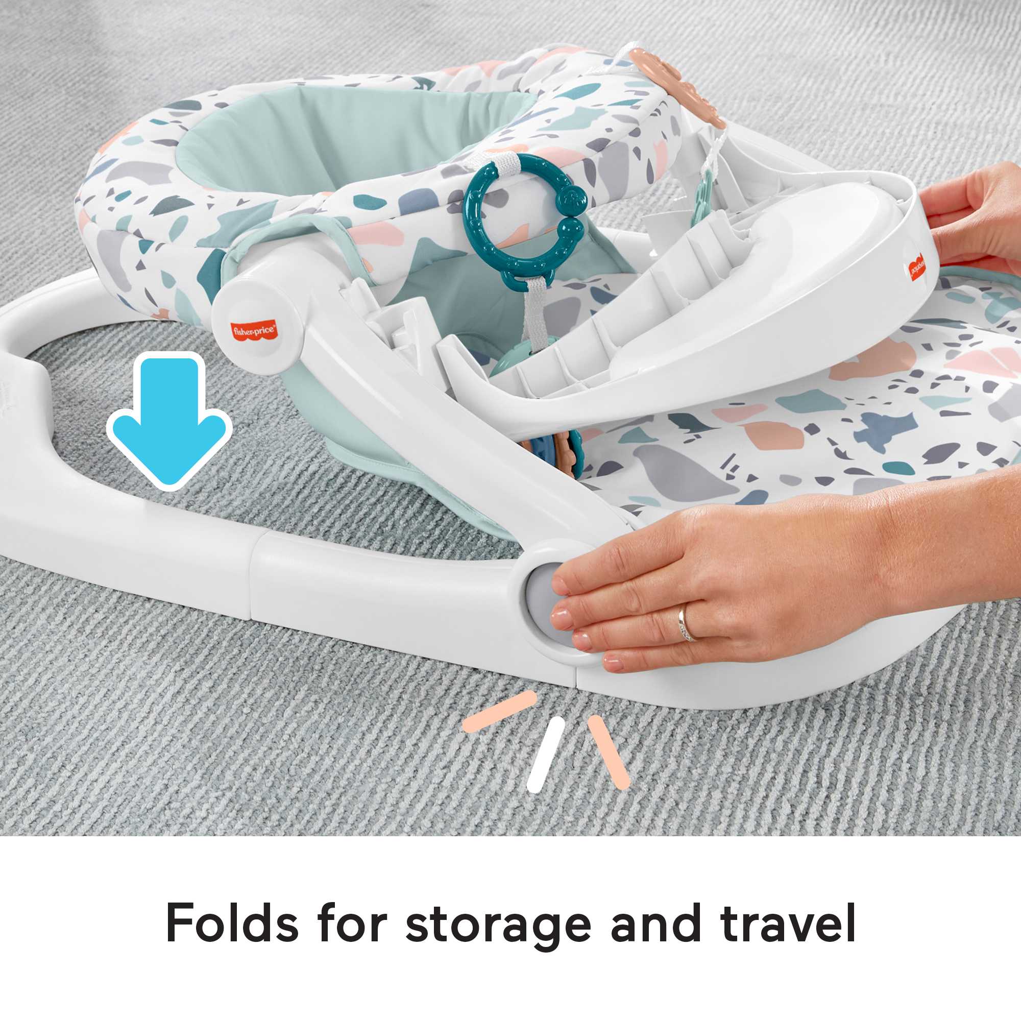 Fisher-Price Portable Baby Chair with Toys, Sit-Me-Up Baby Seat, Pacific Pebble - Image 4