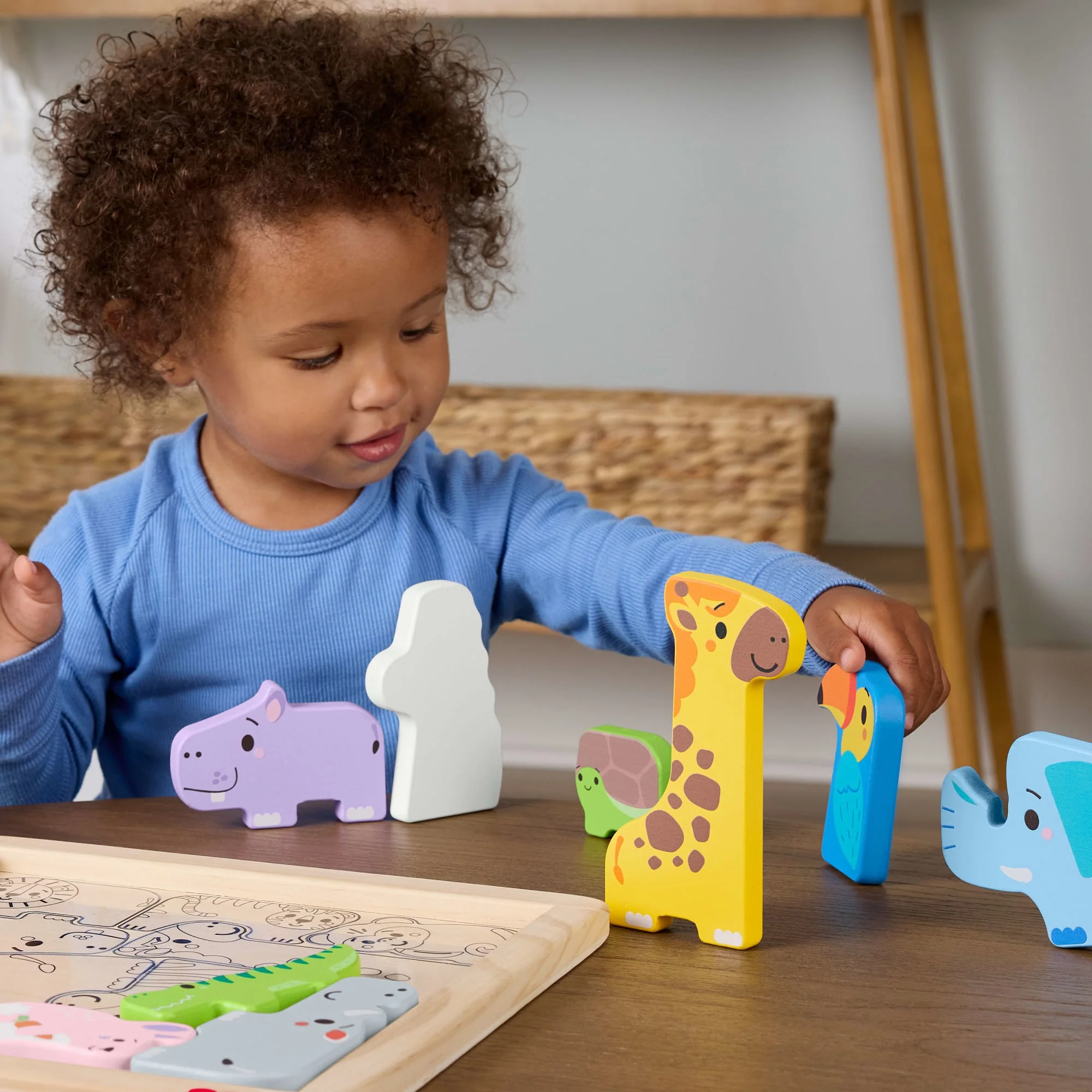 Fisher-Price-Puzzle Animaux En Bois-Tri De Formes Avec 13 Pièces - Image 5