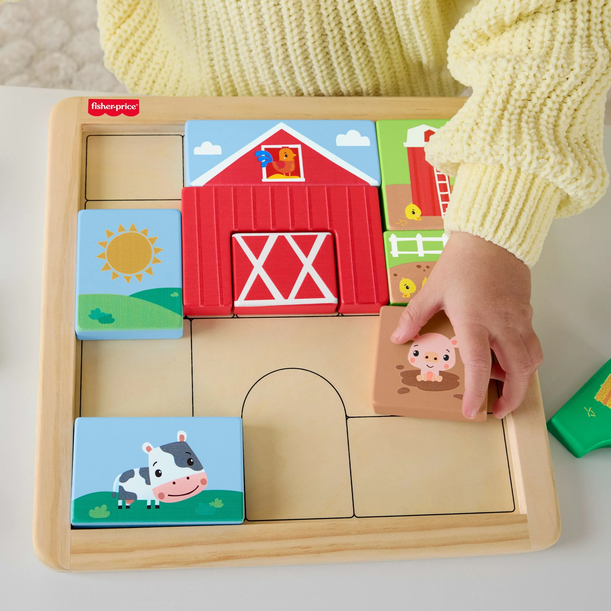 Fisher-Price Puzzle Della Fattoria in Legno Per Bimbi Piccoli E Bambini, 14 Pezzi in Legno - Image 5