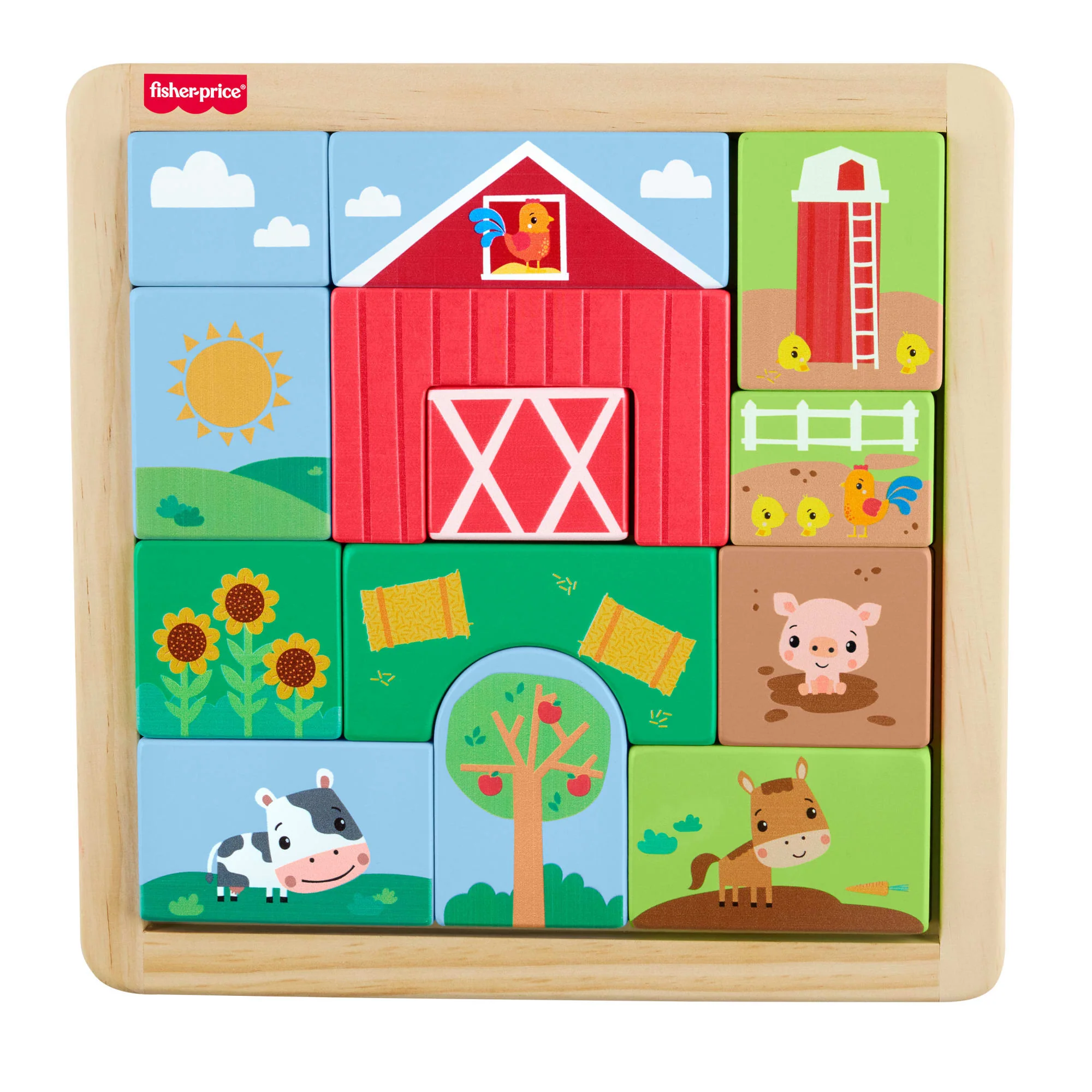Fisher-Price Puzzle Della Fattoria in Legno Per Bimbi Piccoli E Bambini, 14 Pezzi in Legno - Image 6