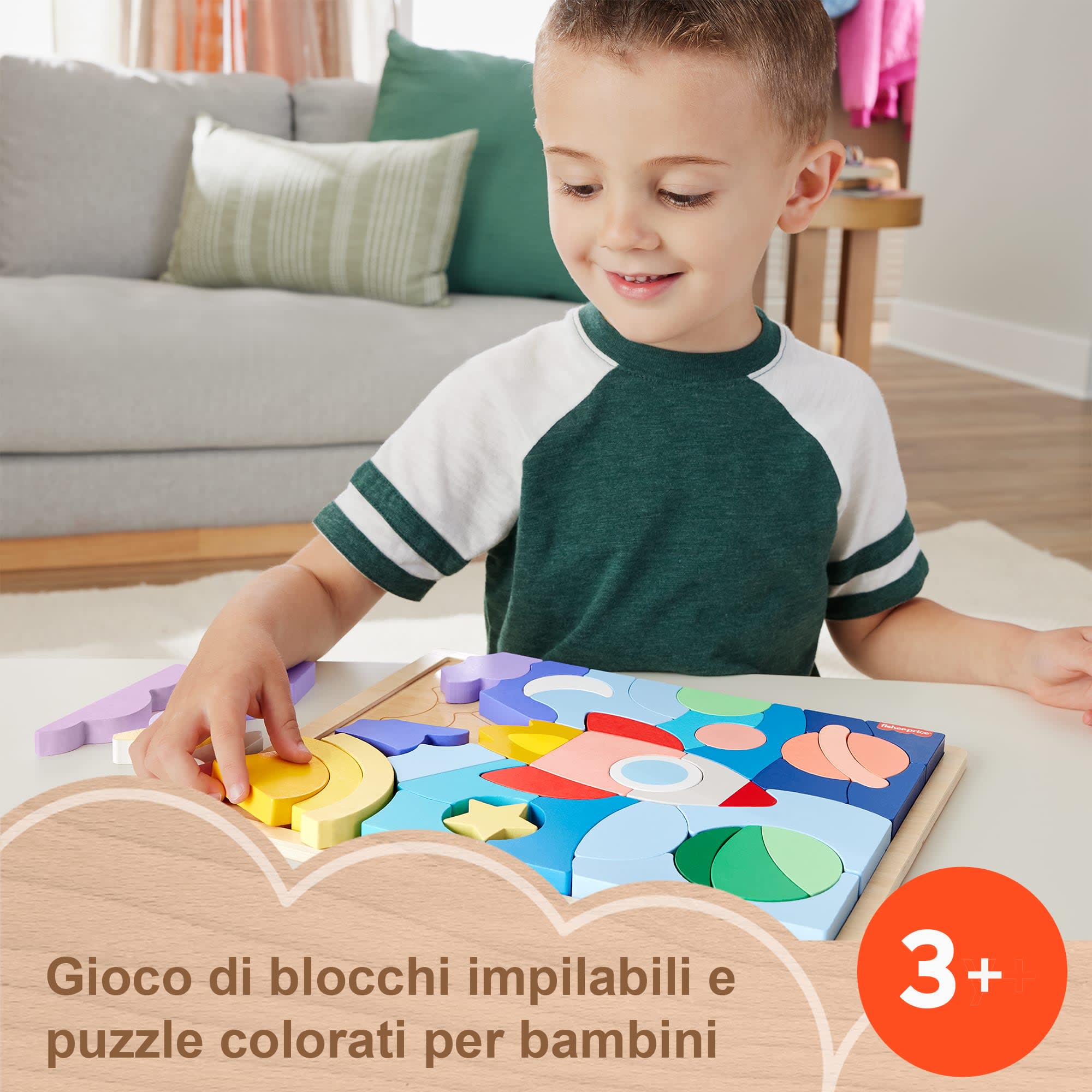 Fisher-Price Puzzle Dello Spazio In Legno Per Bambini In Età Prescolare, 42 Pezzi In Legno - Image 2