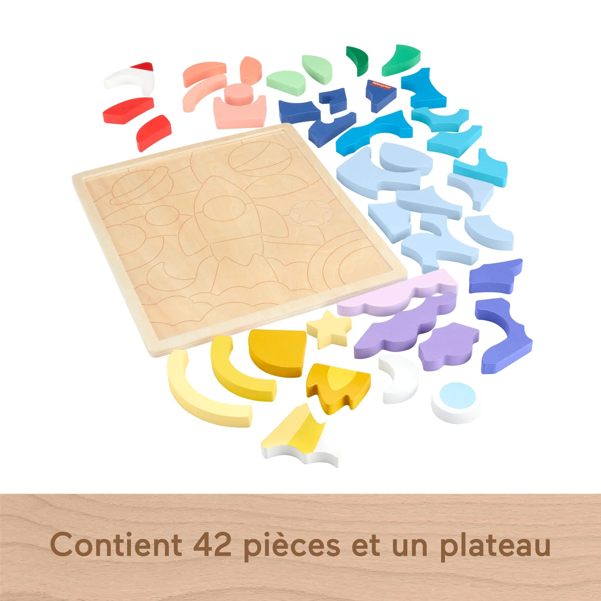 Fisher-Price - Puzzle en Bois L’Espace - Puzzle 42 pièces pour les petits - Image 5