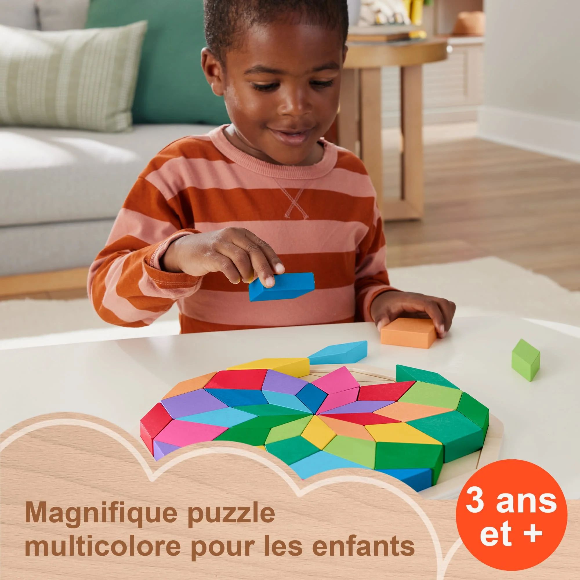 Fisher-Price-Puzzle Mandala En Bois-Puzzle 40 Pièces Motif Géométrique - Image 2