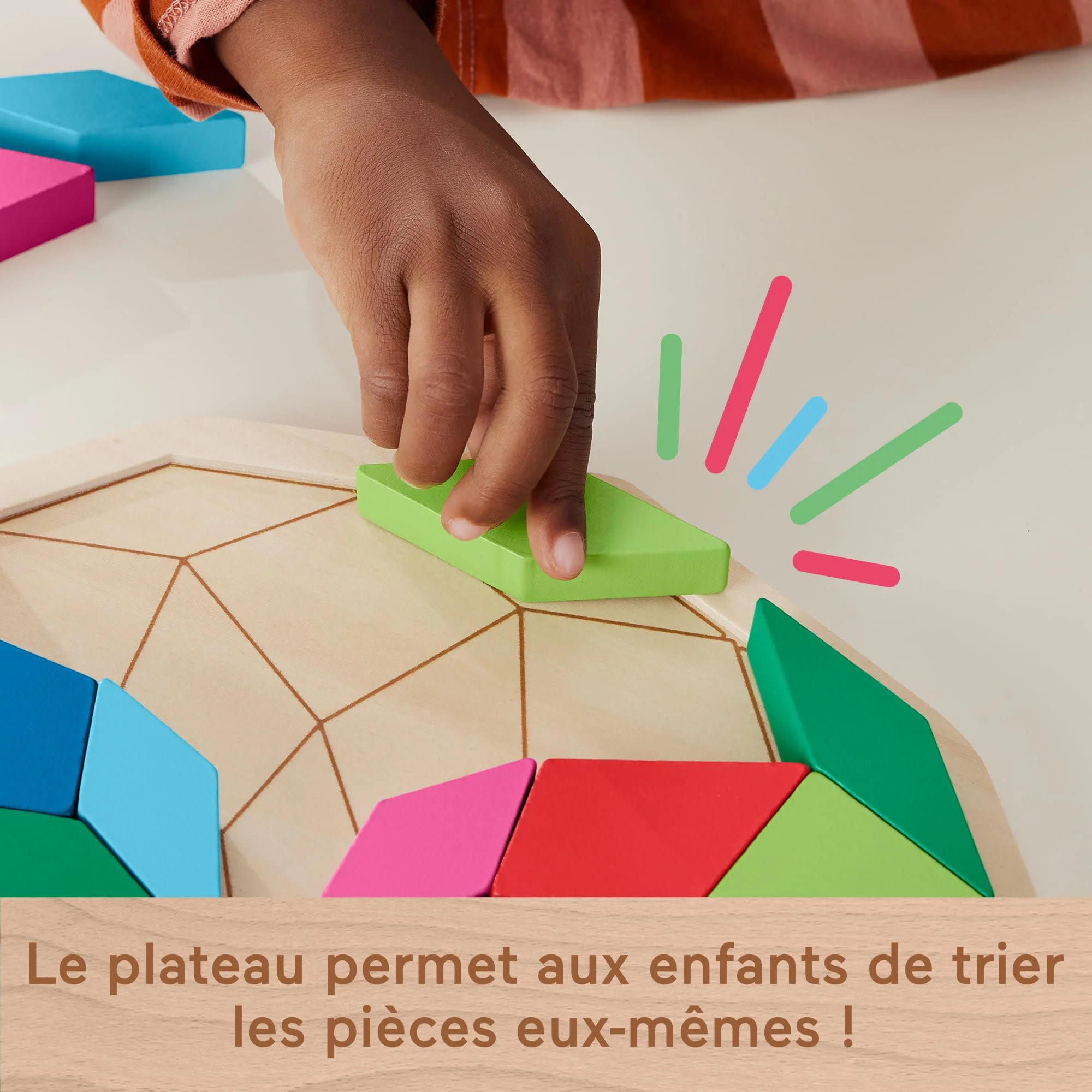 Fisher-Price-Puzzle Mandala En Bois-Puzzle 40 Pièces Motif Géométrique - Image 3