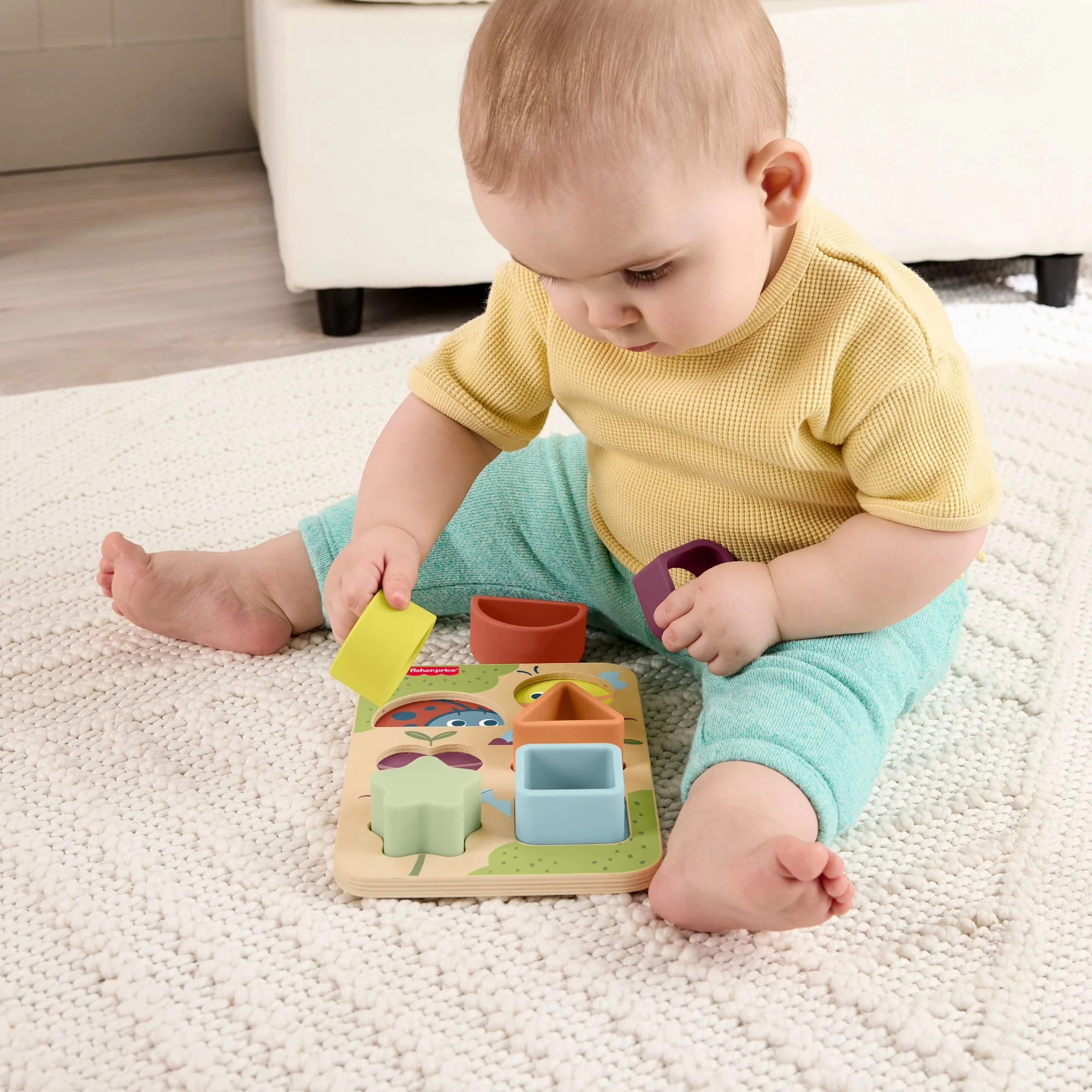 Fisher-Price-Puzzle Triage Et Éveil En Bois Et Silicone-Jouet De Motricité Fine - Image 2