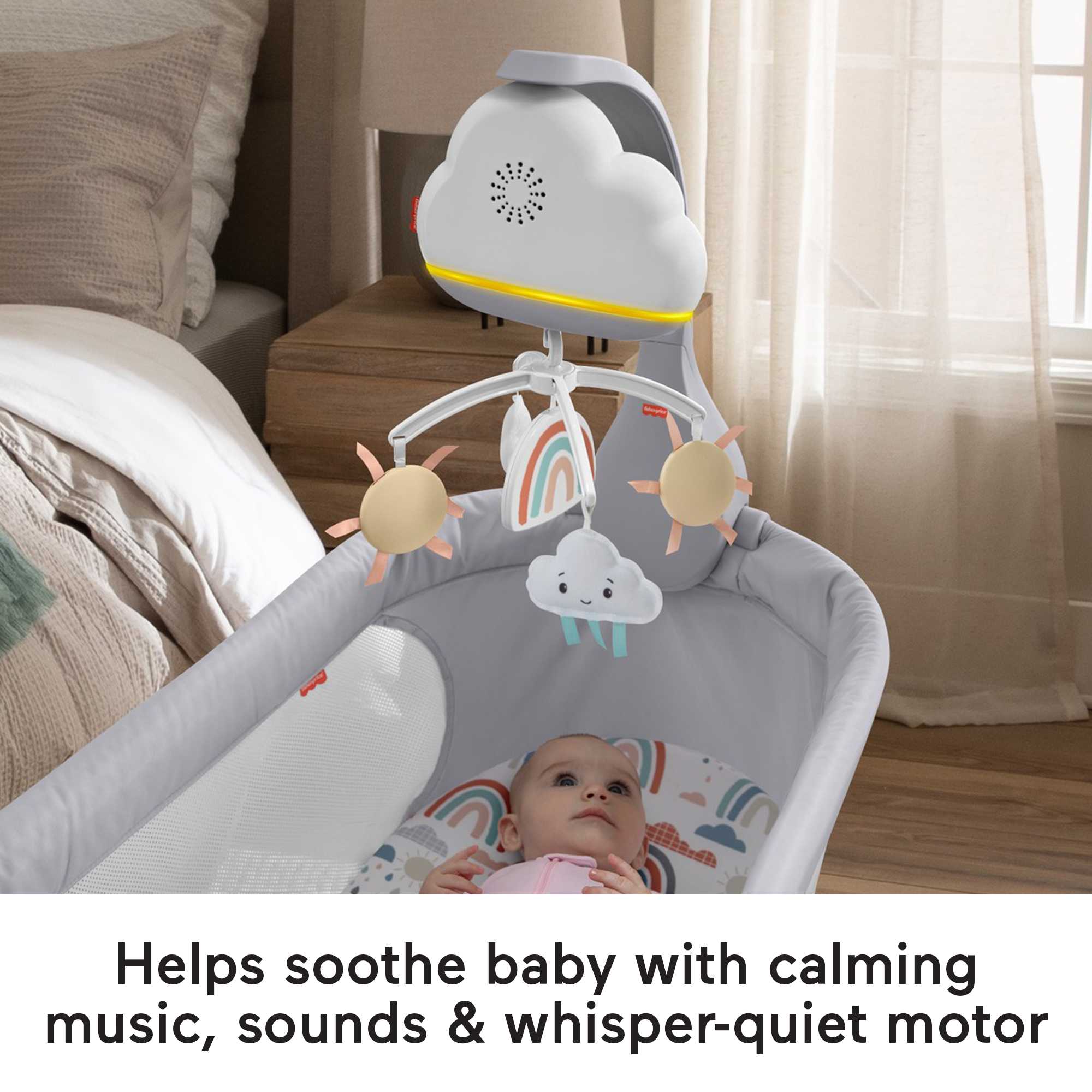 Fisher-Price® Rainbow Showers Bassinet To Bedside Mobile - Image 4