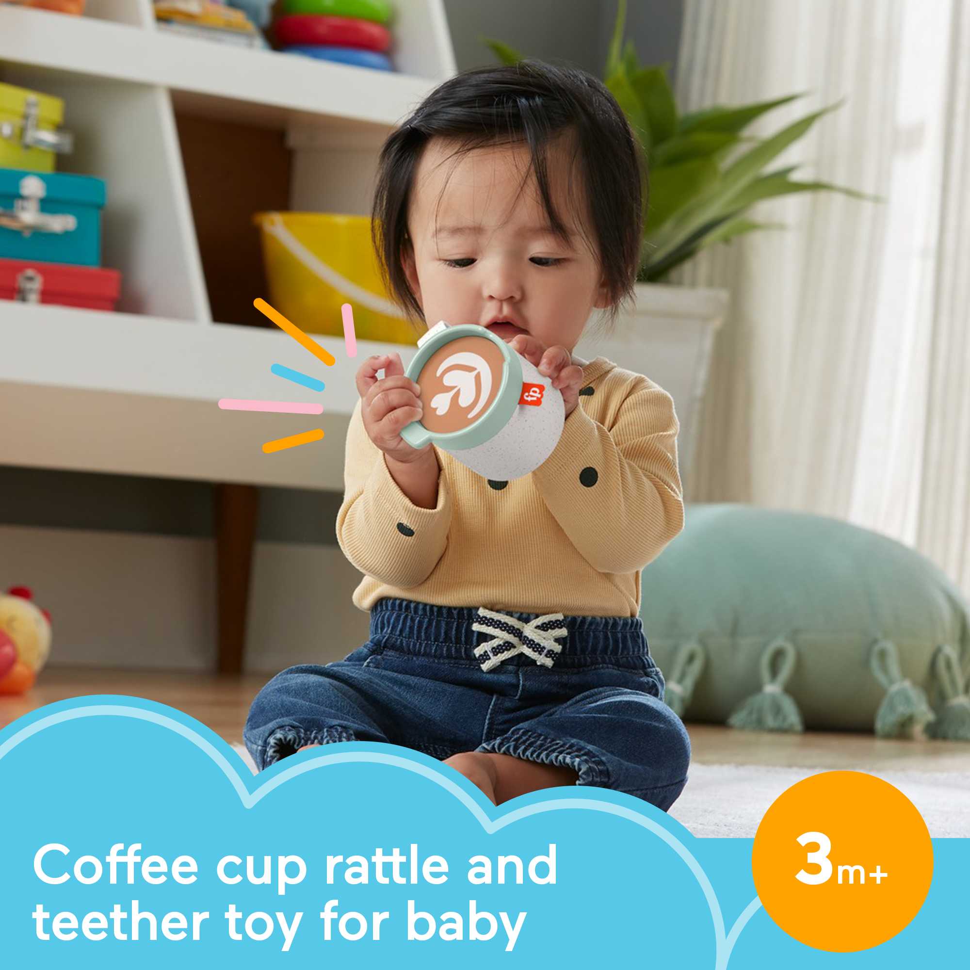 Fisher-Price Rattle A-Latte Coffee Cup Teether - Image 2