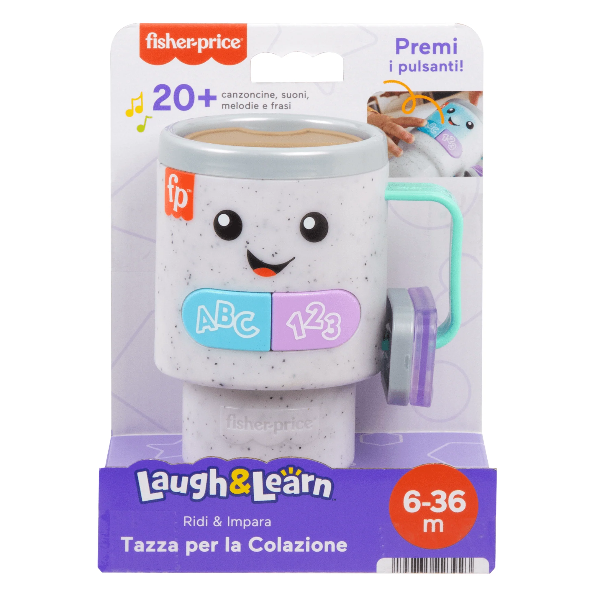 Fisher-Price Ridi & Impara Wake Up & Learn Tazza Da Caffè Giocattolo Per Neonati Con Musica E Luci, Versione Italiana - Image 6