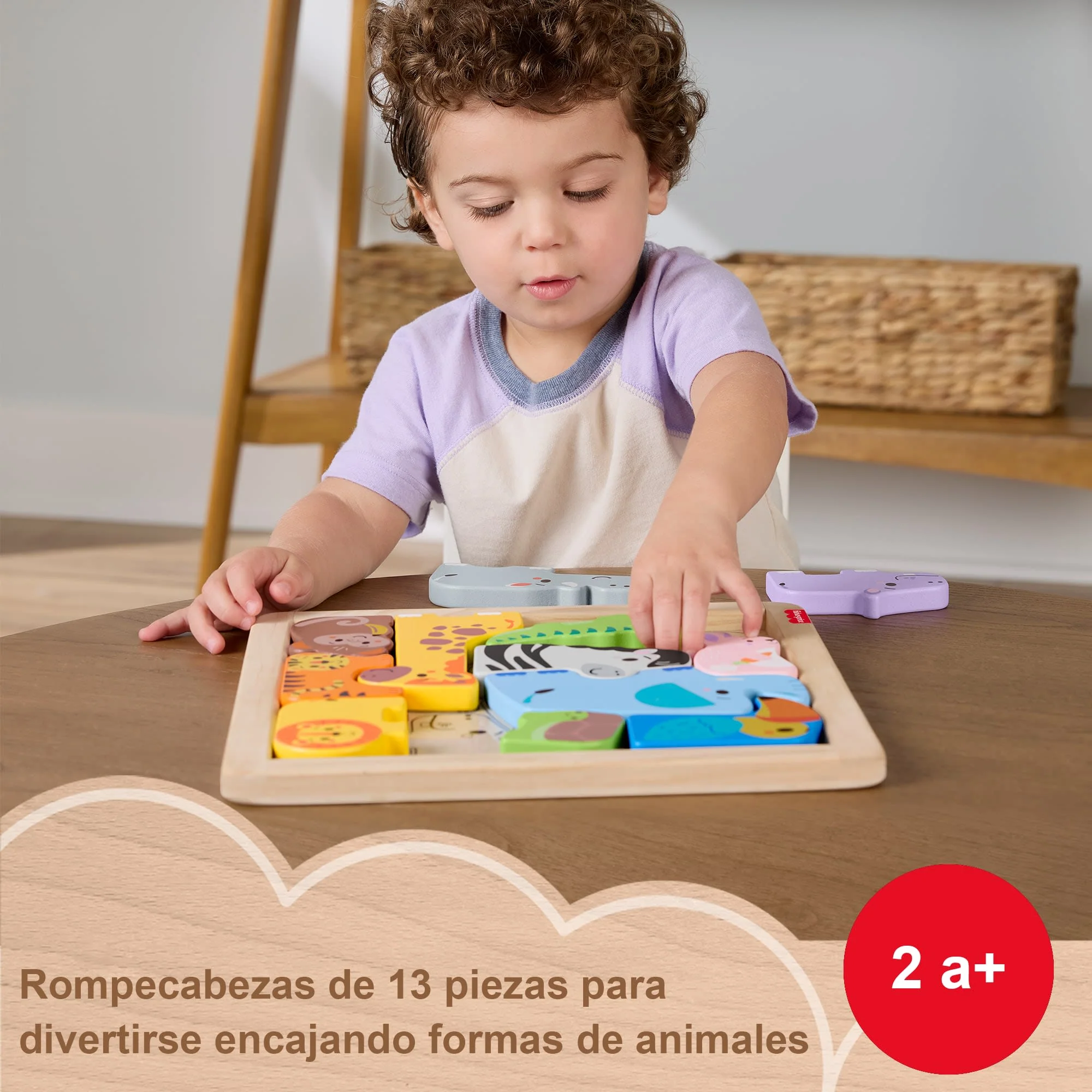 Rompecabezas De Madera De Fisher-Price, Juego Infantil De Clasificación De Formas, 13 Piezas De Madera - Image 2