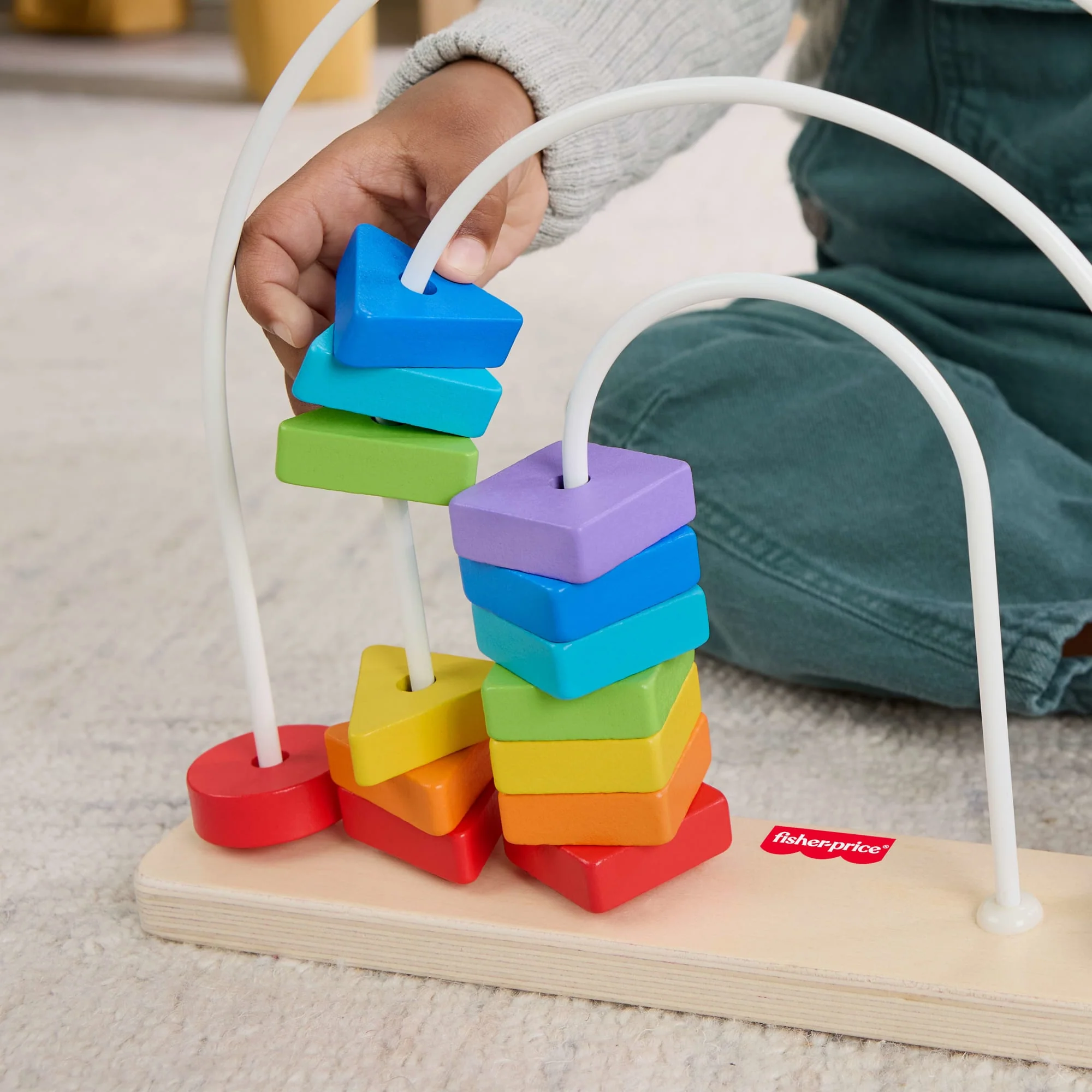 Rompecabezas De Cuentas Arcoíris De Fisher-Price, Juguete De Desarrollo Para Bebés Y Niños Y Niñas Pequeños, 1 Pieza De Madera - Image 2