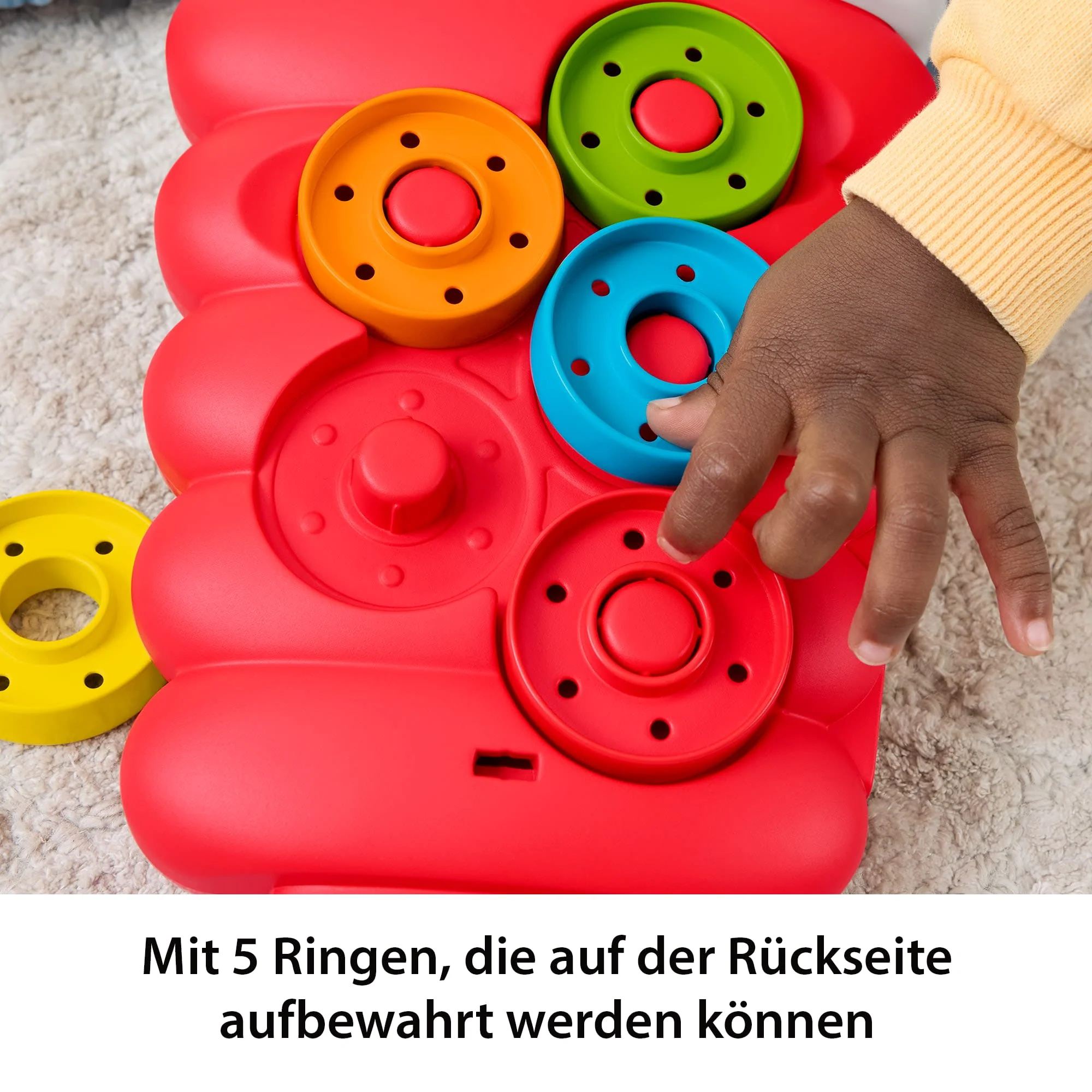 Fisher-Price Rutschspaß Farbring Pyramide, Entwicklungsförderndes Aktivitätsspielzeug Für Babys Und Kleinkinder, 5 Münzen - Image 5