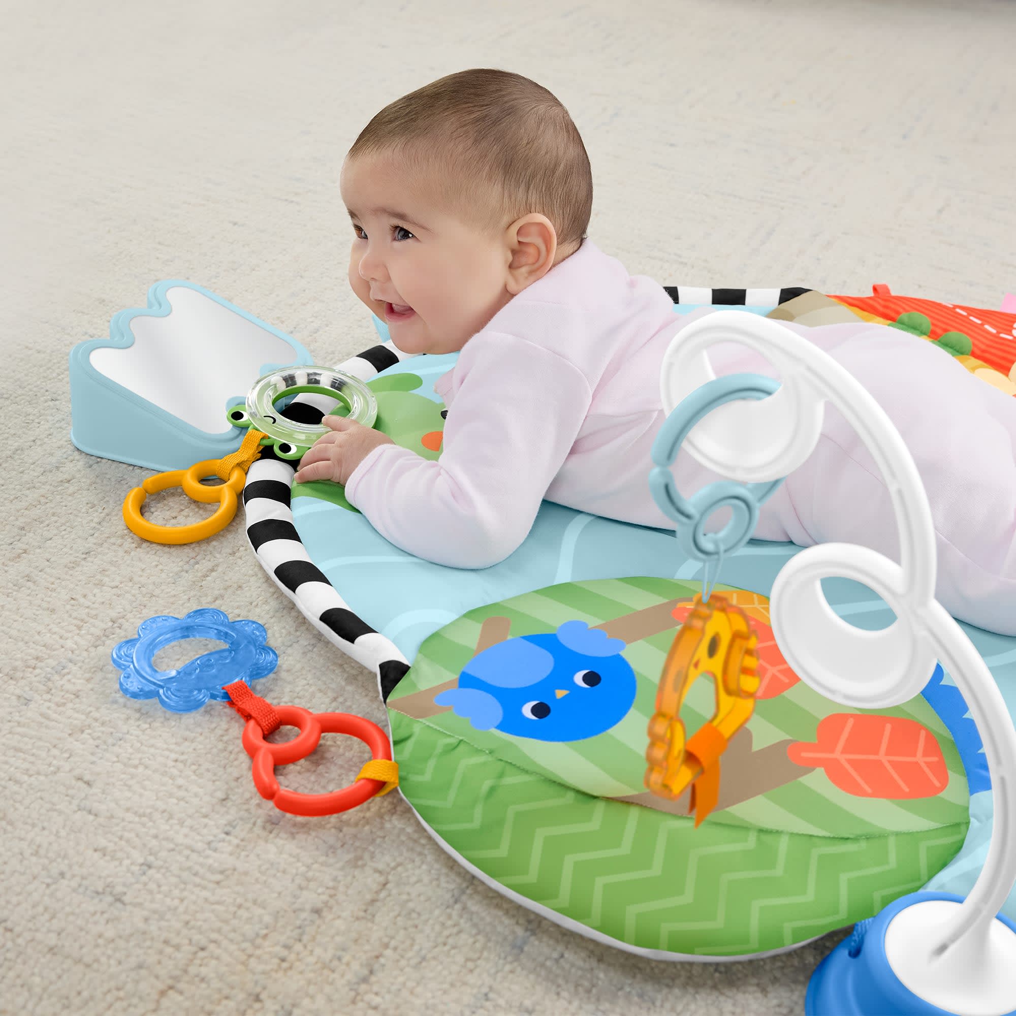 Fisher-Price Scalcia E Dondola, Palestrina 3 in 1, Tappetino E Giocattoli Sensoriali Per Lo Sviluppo Del Bebè - Image 2