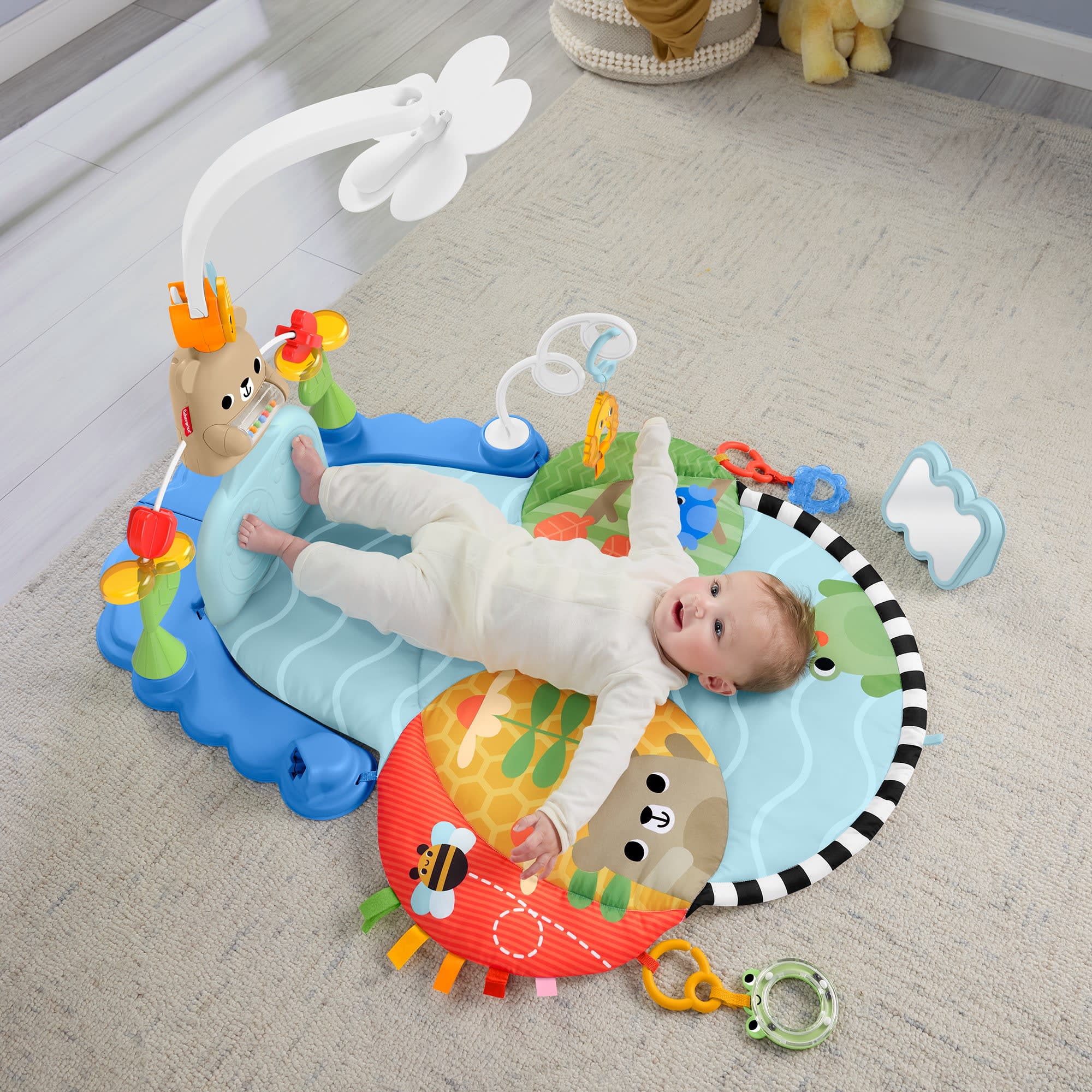 Fisher-Price Scalcia E Dondola, Palestrina 3 in 1, Tappetino E Giocattoli Sensoriali Per Lo Sviluppo Del Bebè - Image 5