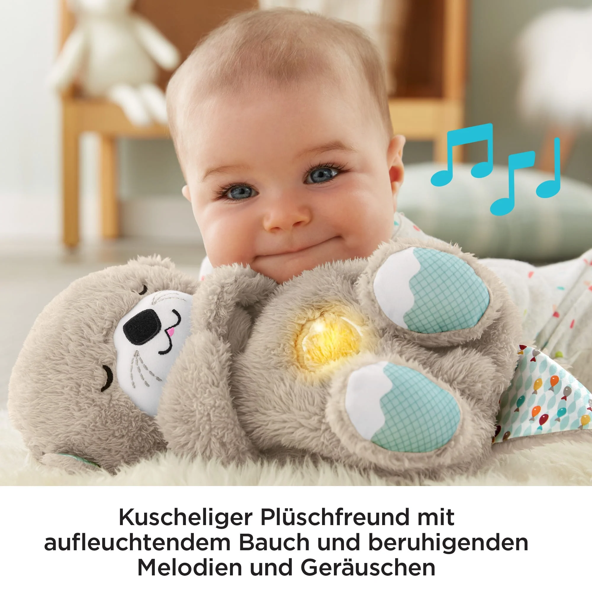 Fisher-Price Schlummer-Otter, Plüsch-Tier Baby, Spieluhr, Kuscheltier - Image 4