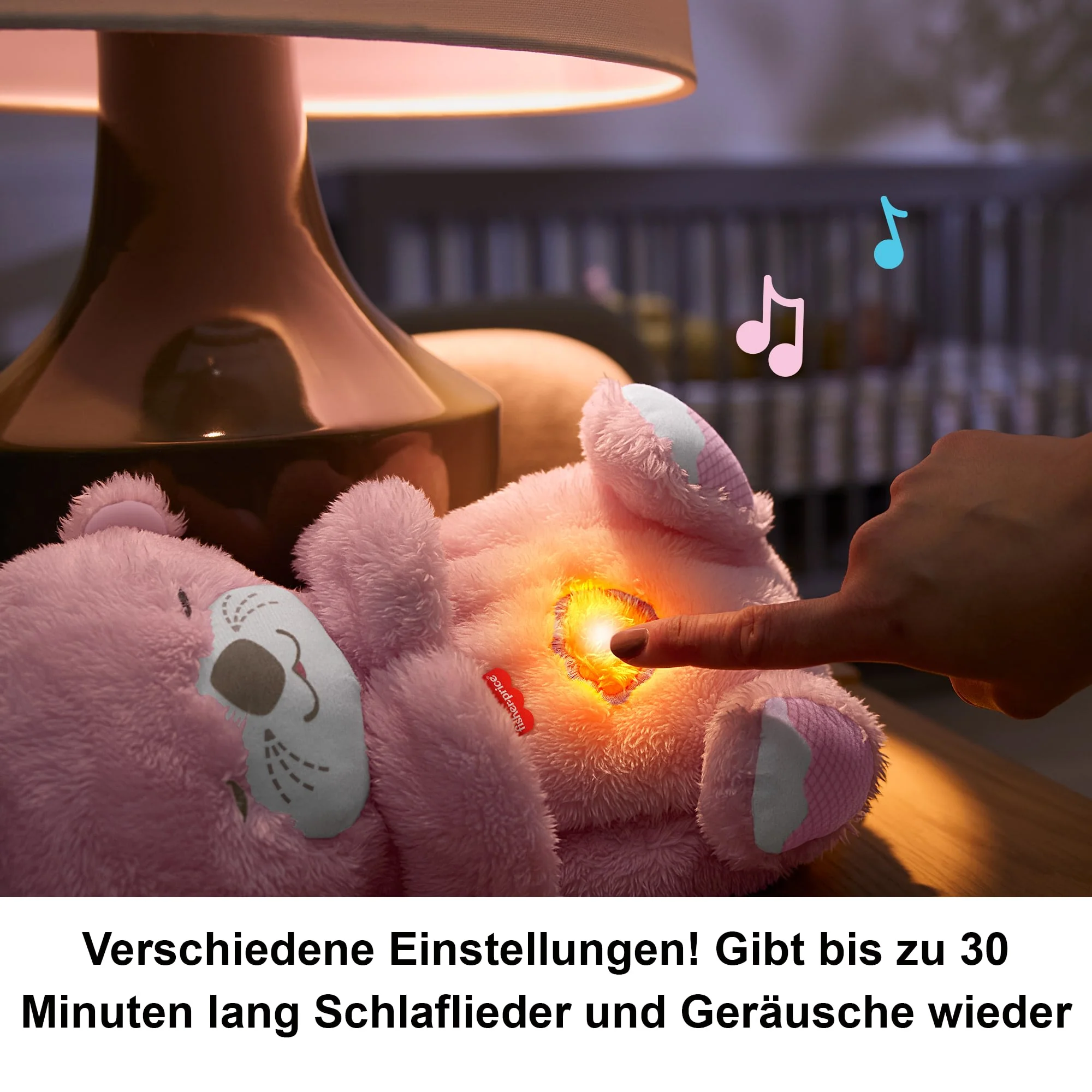 Fisher-Price Schlummer-Otter, Pinkes Plüschspielzeug Für Babys, Spieluhr Mit Atembewegungen - Image 4