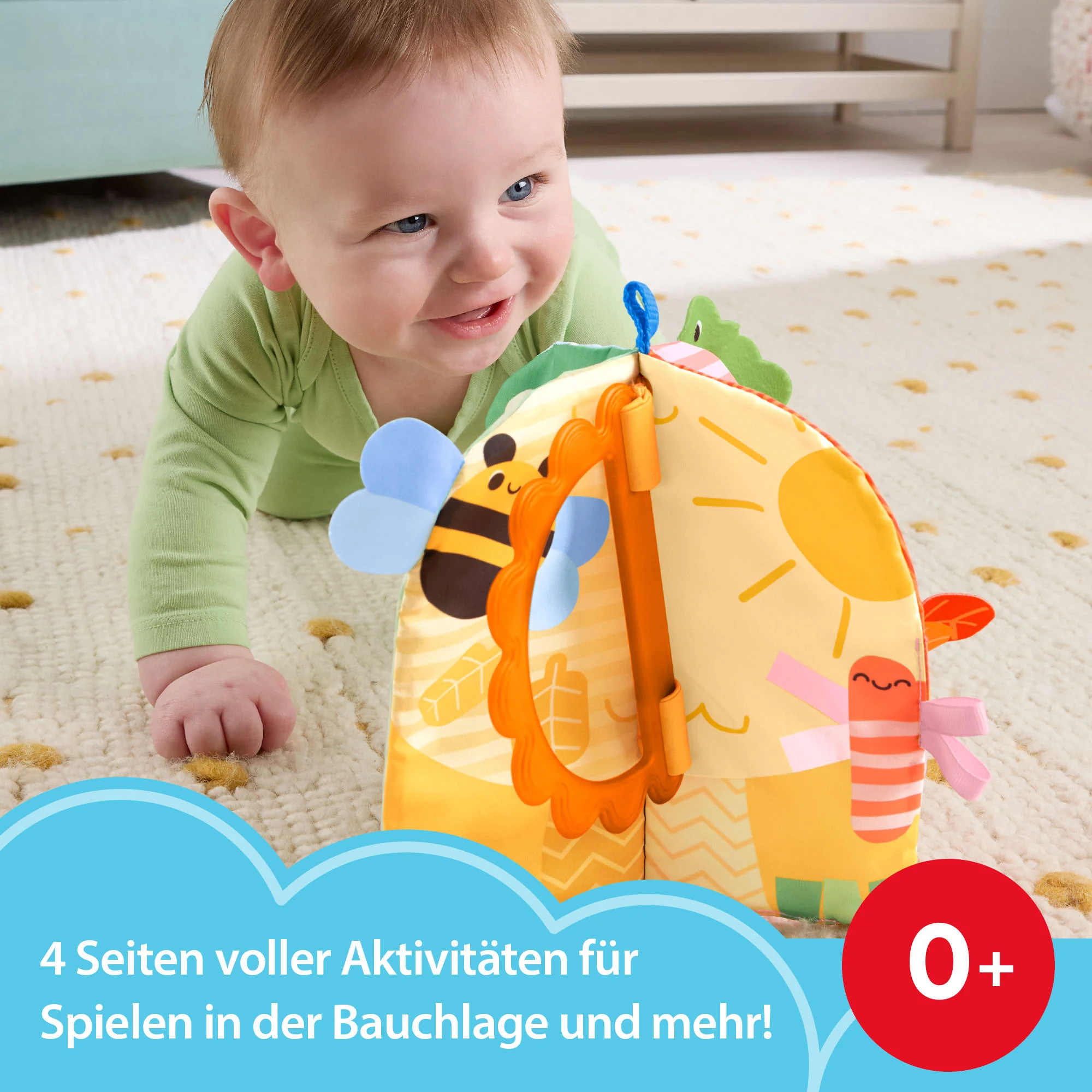 Fisher-Price Sensorik-Kuschelbuch Jahreszeiten Zum Spielen in Der Bauchlage Mit Spielspaß Für Neugeborene Ab 0 Monaten - Image 2