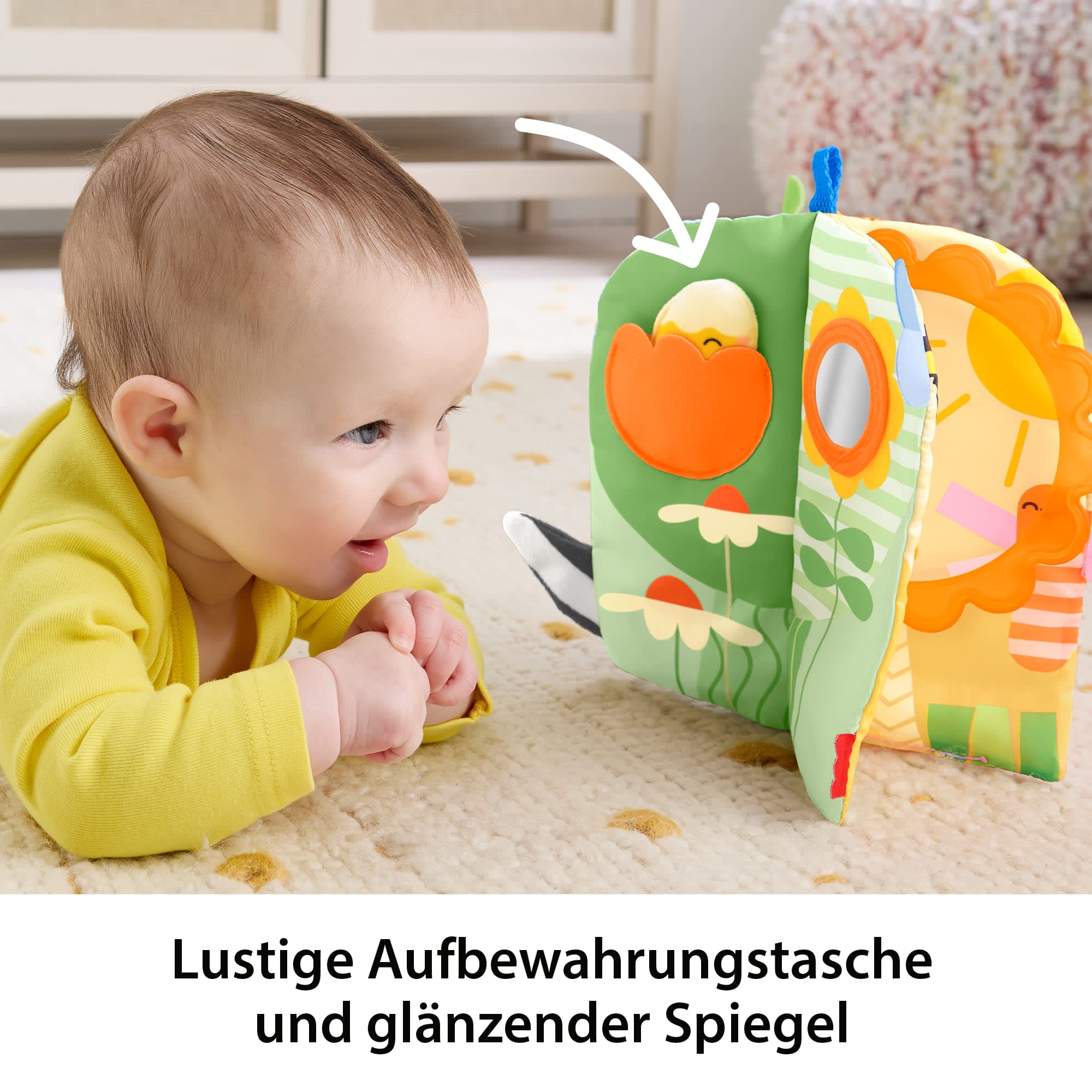 Fisher-Price Sensorik-Kuschelbuch Jahreszeiten Zum Spielen in Der Bauchlage Mit Spielspaß Für Neugeborene Ab 0 Monaten - Image 3