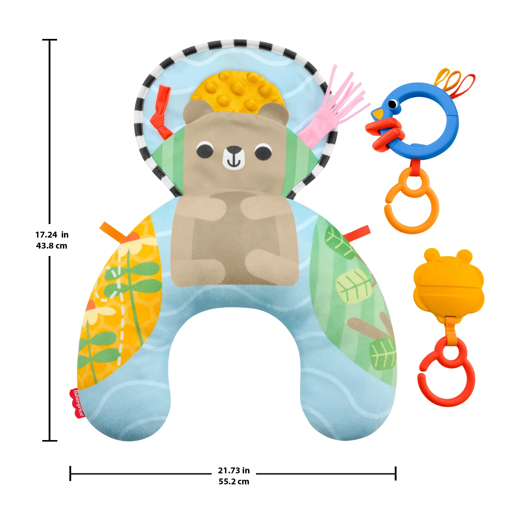 Fisher-Price Sensorische Abenteuer in Bauchlage Stütz-Spielkissen Für Neugeborene Mit Beißring Und Rassel Babyspielzeug - Image 6