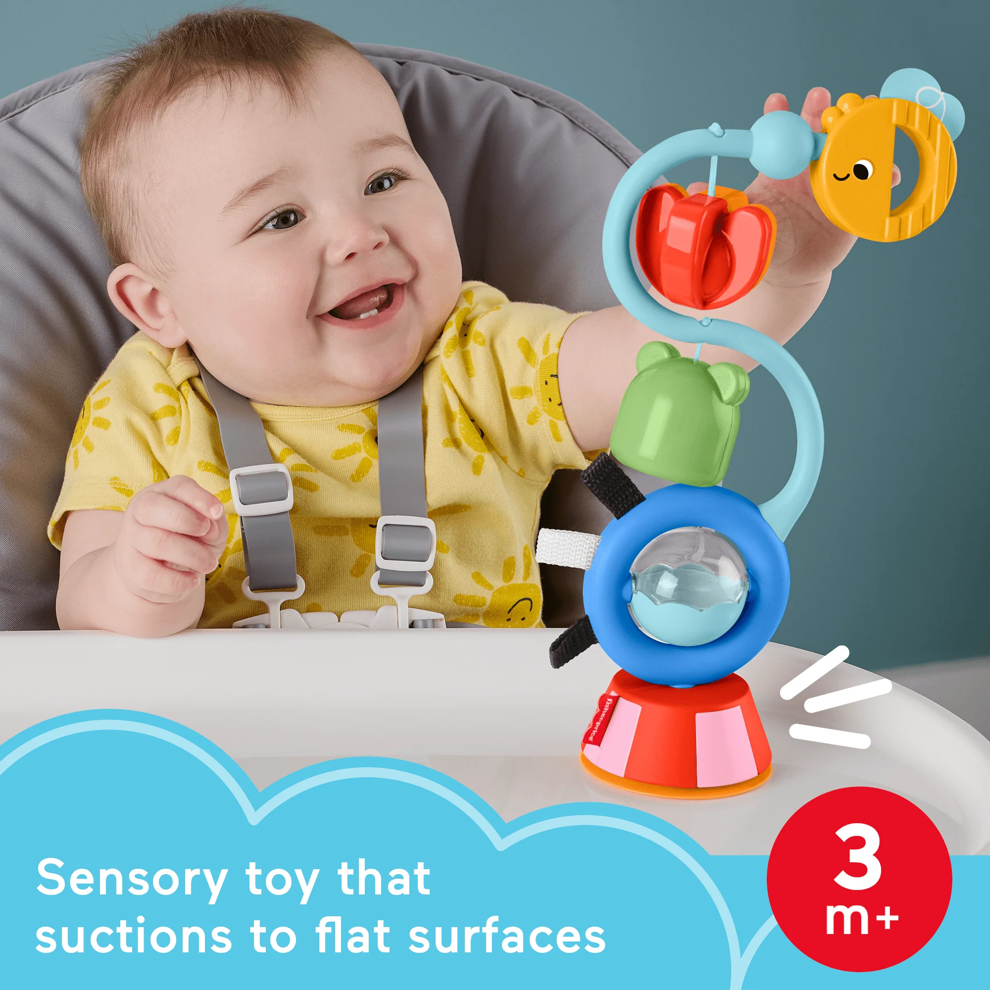 Fisher-Price Sensory Sounds High Chair Toy, Tray Activity For Baby Ages 3+ Months - Image 2