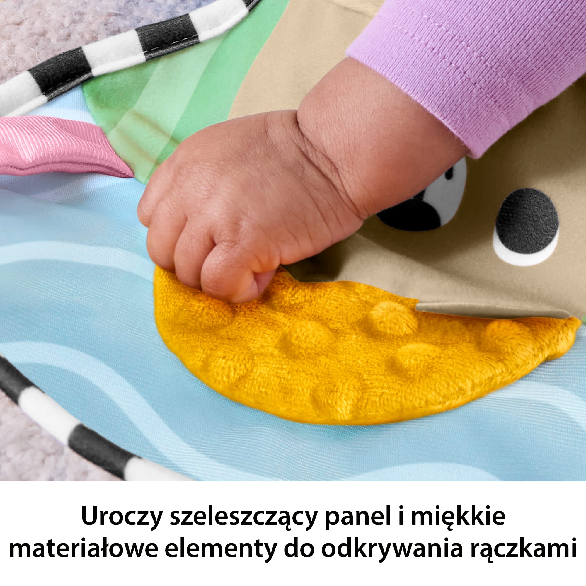 Fisher-Price Poduszeczka pod brzuszek Sensoryczne przygody + gryzaczek i grzechotka Aktywizująca zabawka sensoryczna dla niemowląt i noworodków 0+ - Image 3