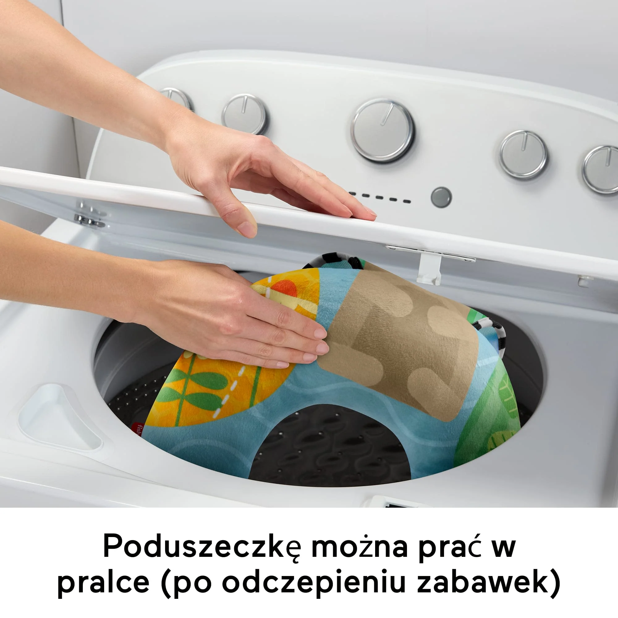 Fisher-Price Poduszeczka pod brzuszek Sensoryczne przygody + gryzaczek i grzechotka Aktywizująca zabawka sensoryczna dla niemowląt i noworodków 0+ - Image 5